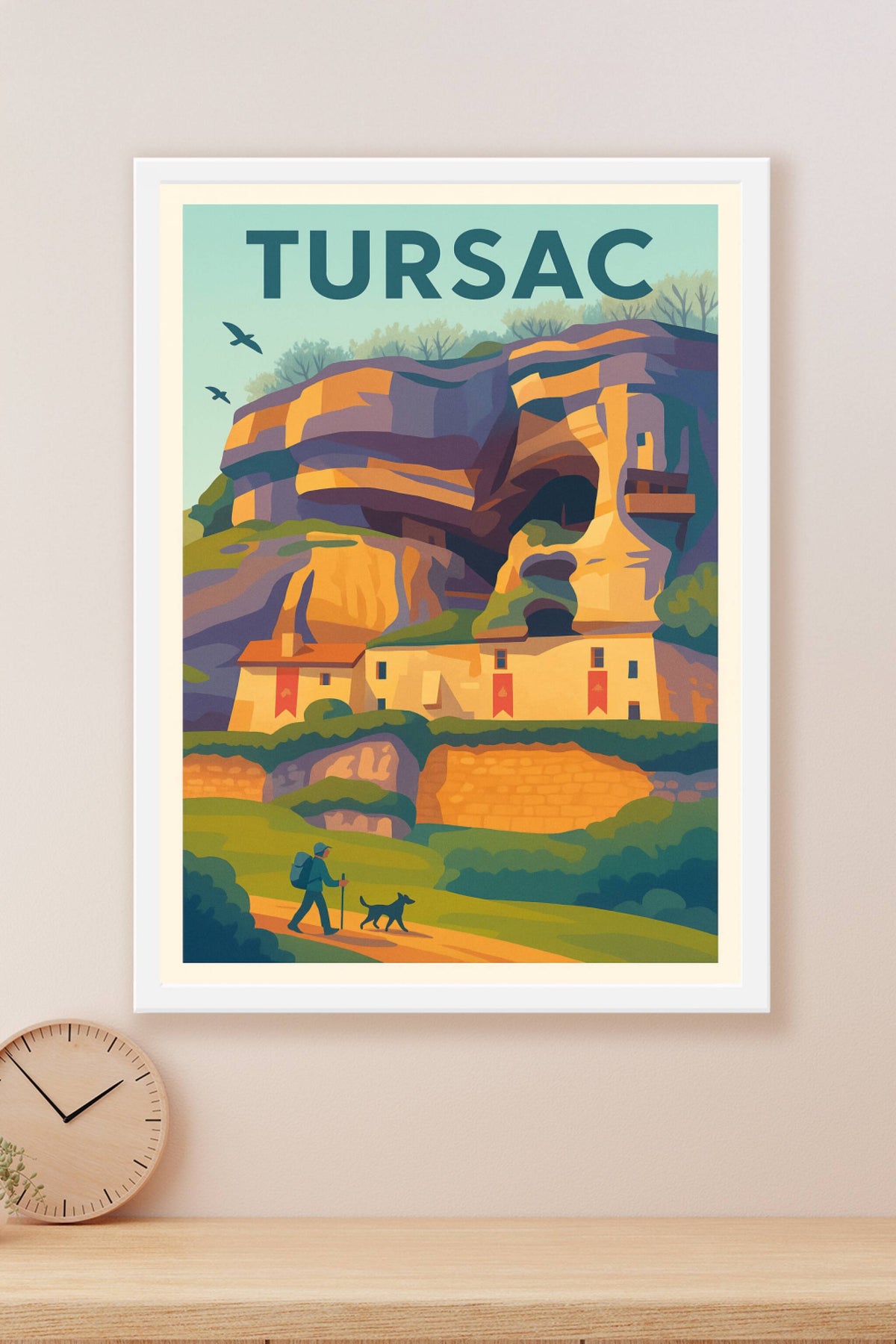 Affiche Tursac — Escapade au cœur des falaises · poster d'art de Tursac