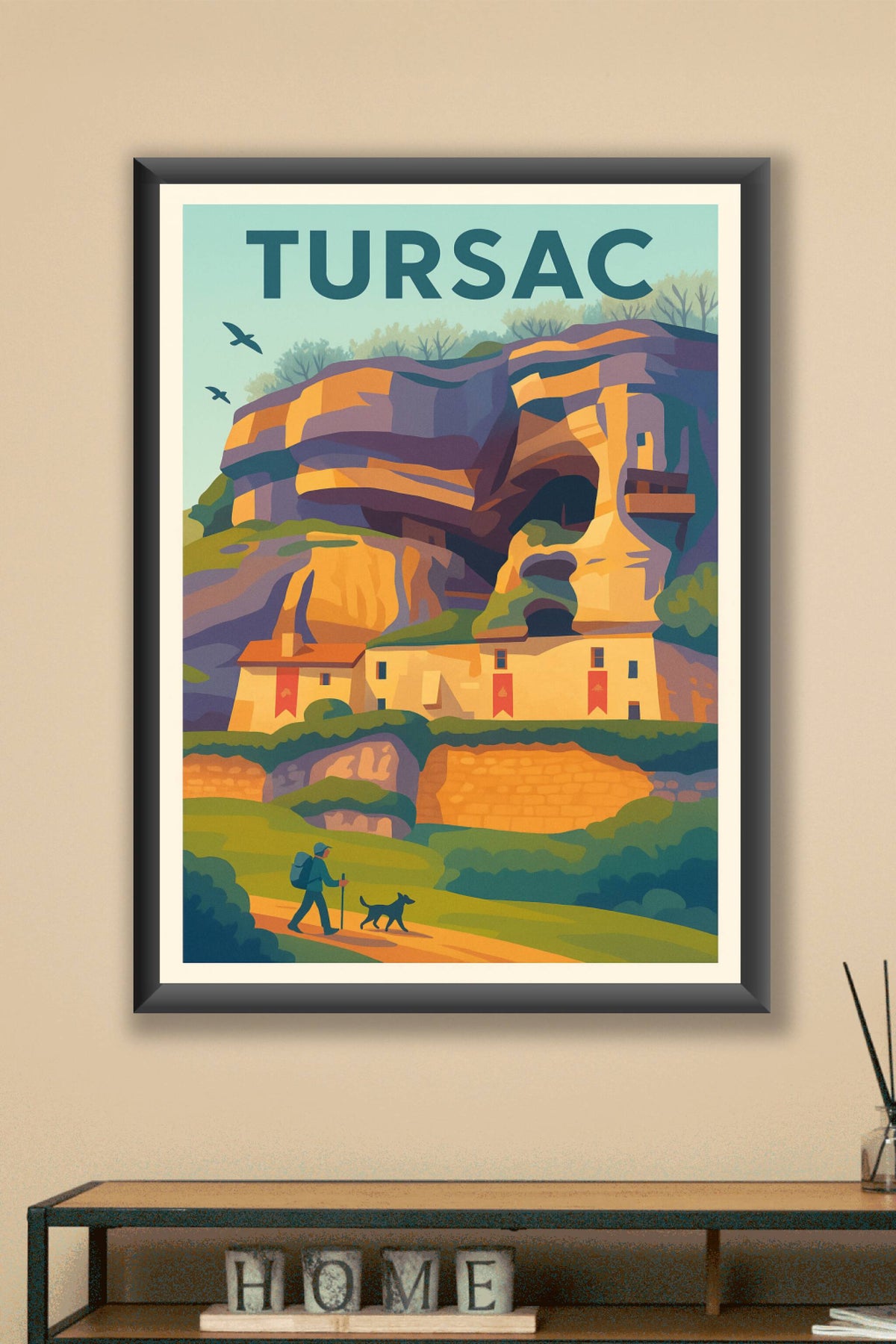 Affiche Tursac — Escapade au cœur des falaises · poster d'art de Tursac