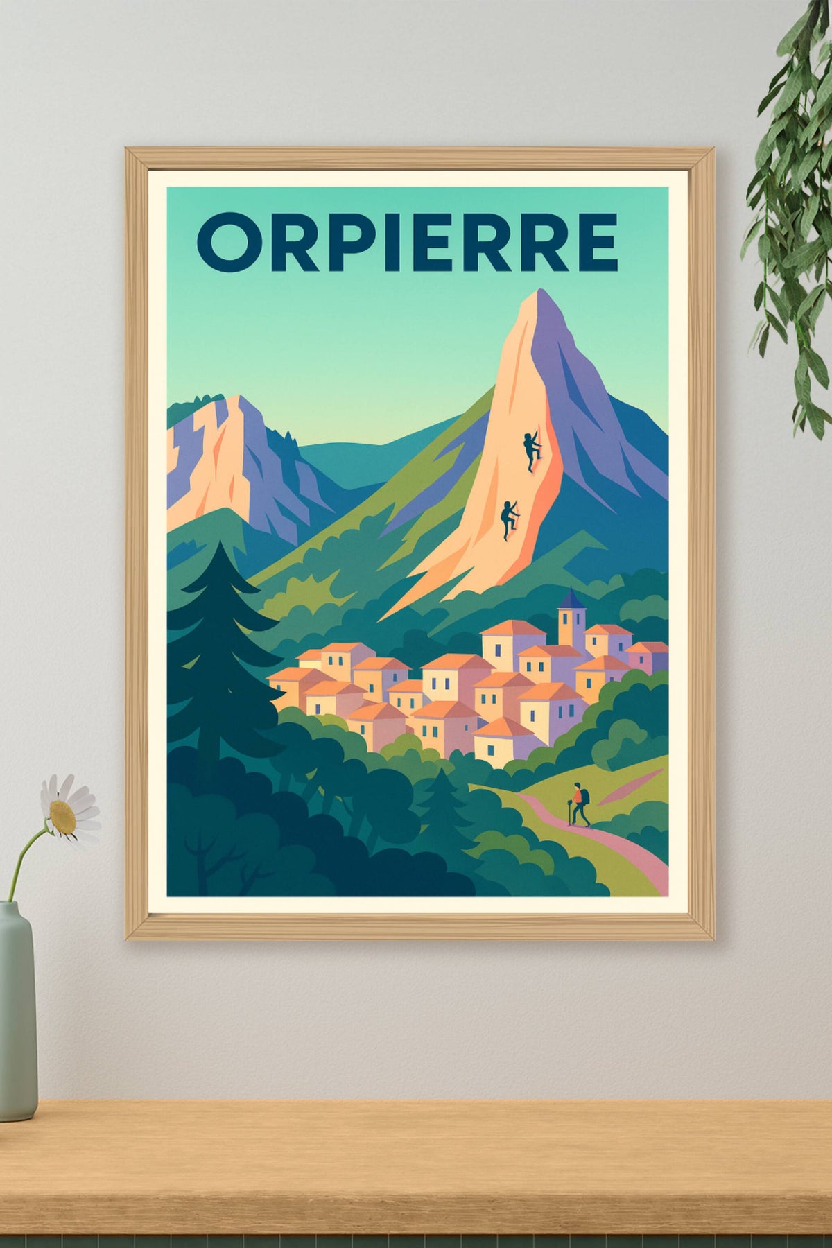 Affiche Orpierre — Escalade et charme Provençal · poster d'art de Orpierre