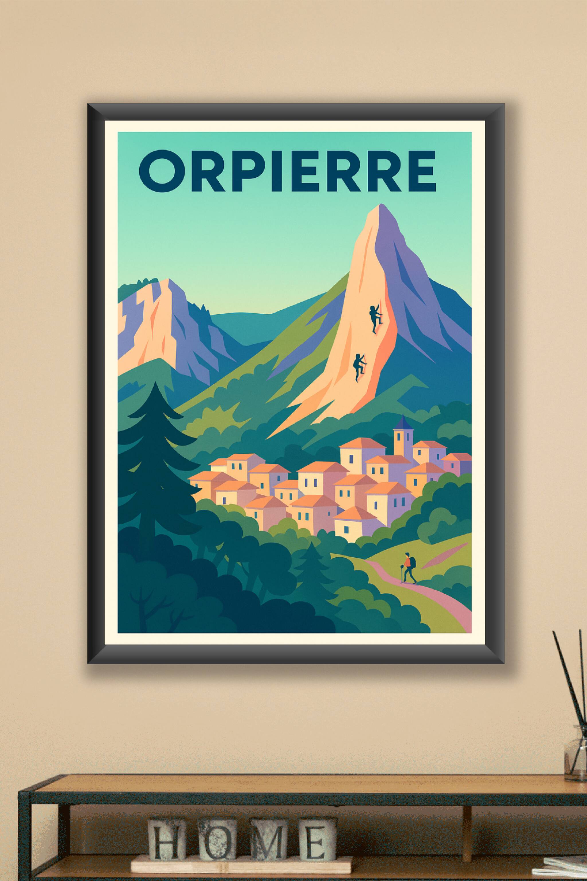 Affiche Orpierre — Escalade et charme Provençal · poster d'art de Orpierre