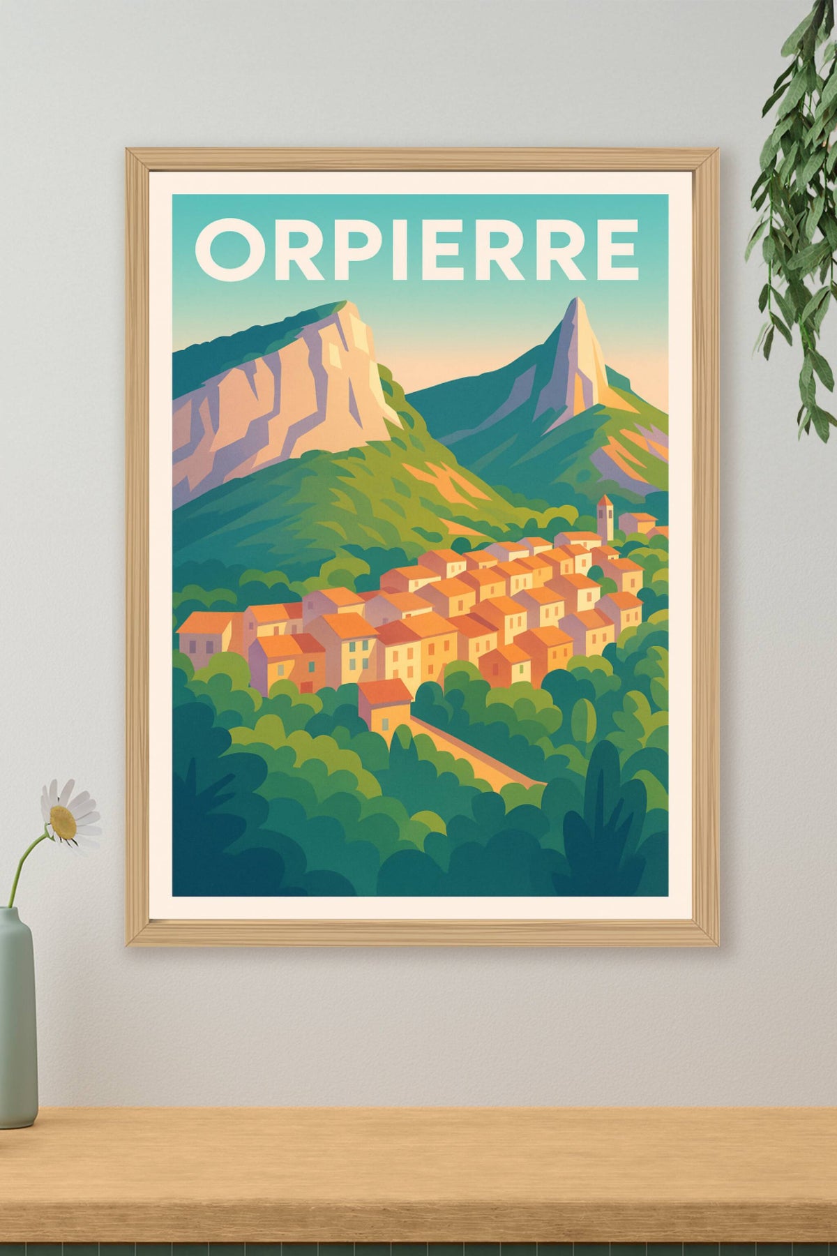 Affiche Orpierre — Charme authentique de village et montagnes · poster d'art de Orpierre