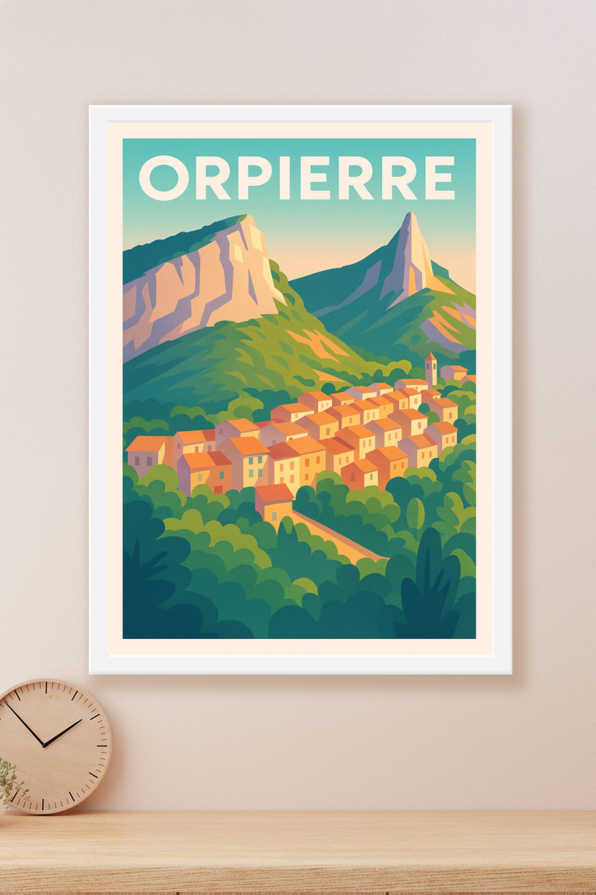 Affiche Orpierre — Charme authentique de village et montagnes · poster d'art de Orpierre
