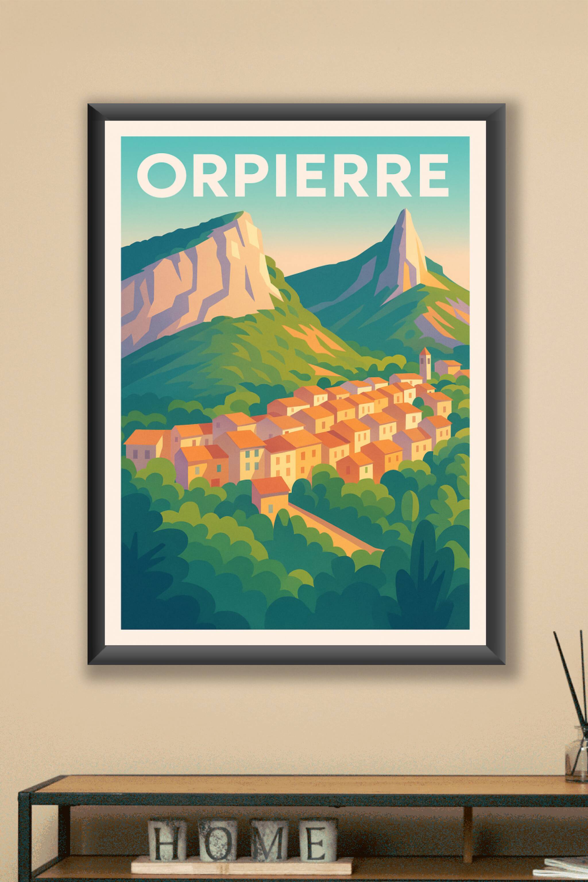 Affiche Orpierre — Charme authentique de village et montagnes · poster d'art de Orpierre