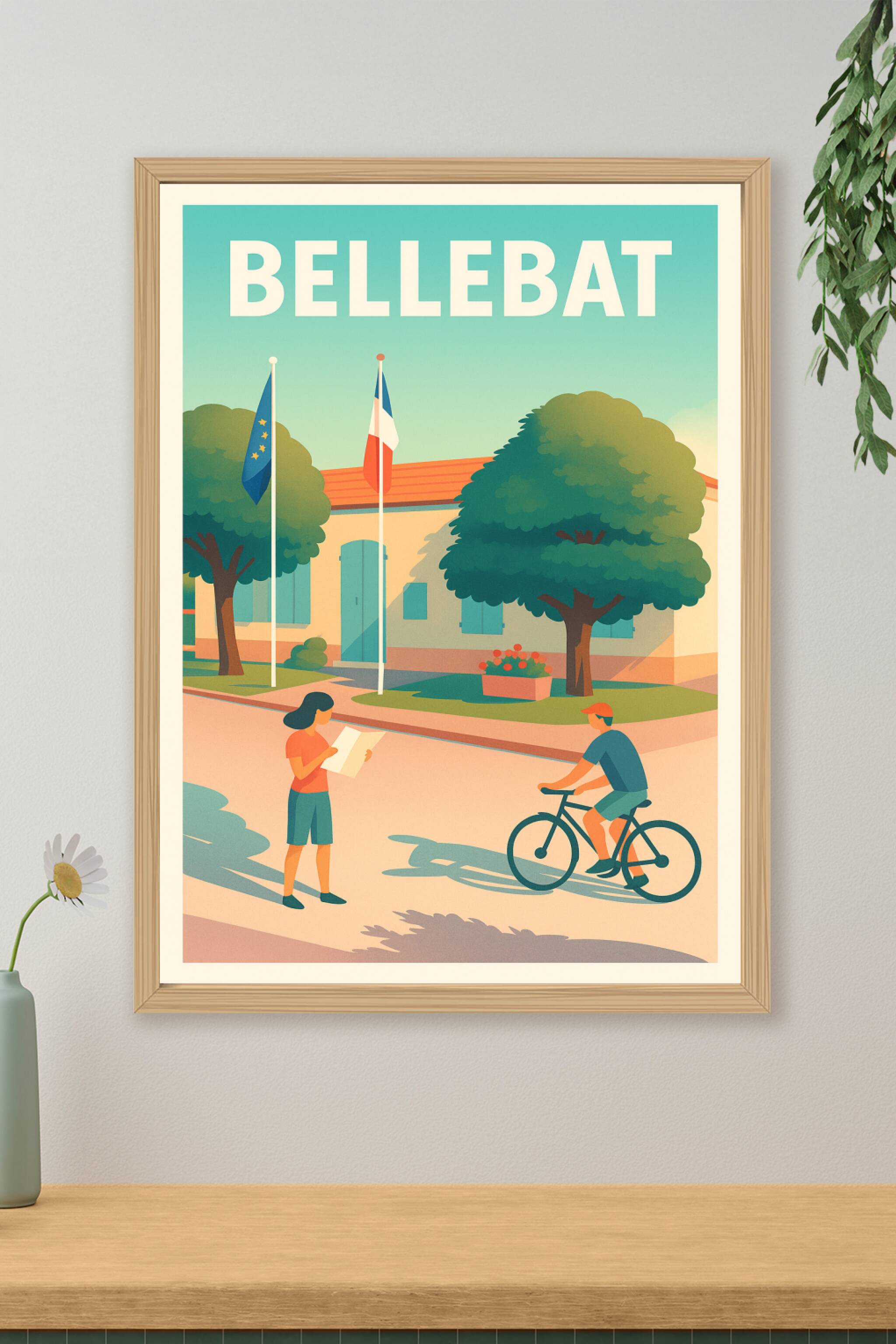 Affiche de Bellebat - Ambiance villageoise ensoleillée