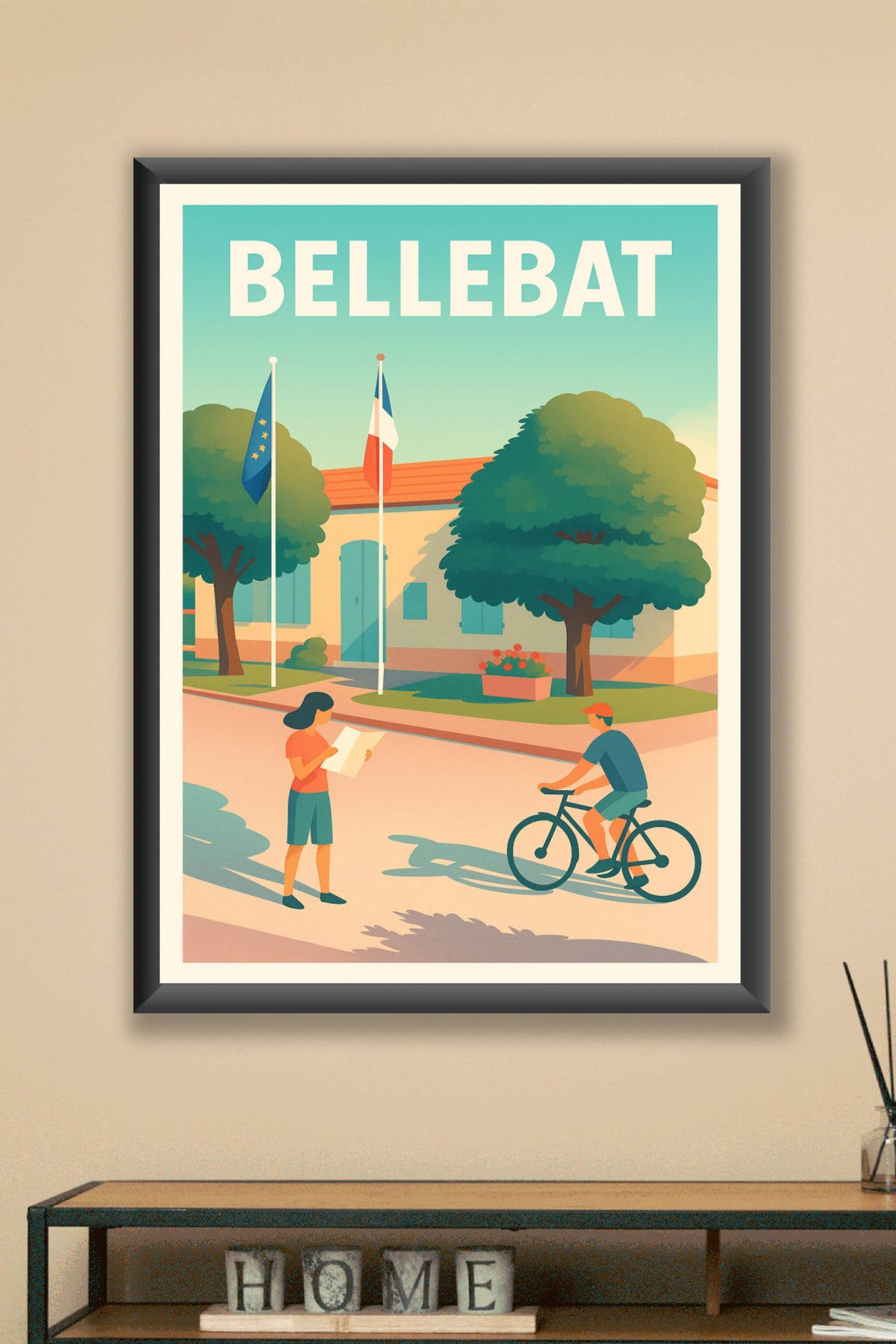 Affiche Bellebat — Ambiance villageoise ensoleillée · poster d'art de Bellebat