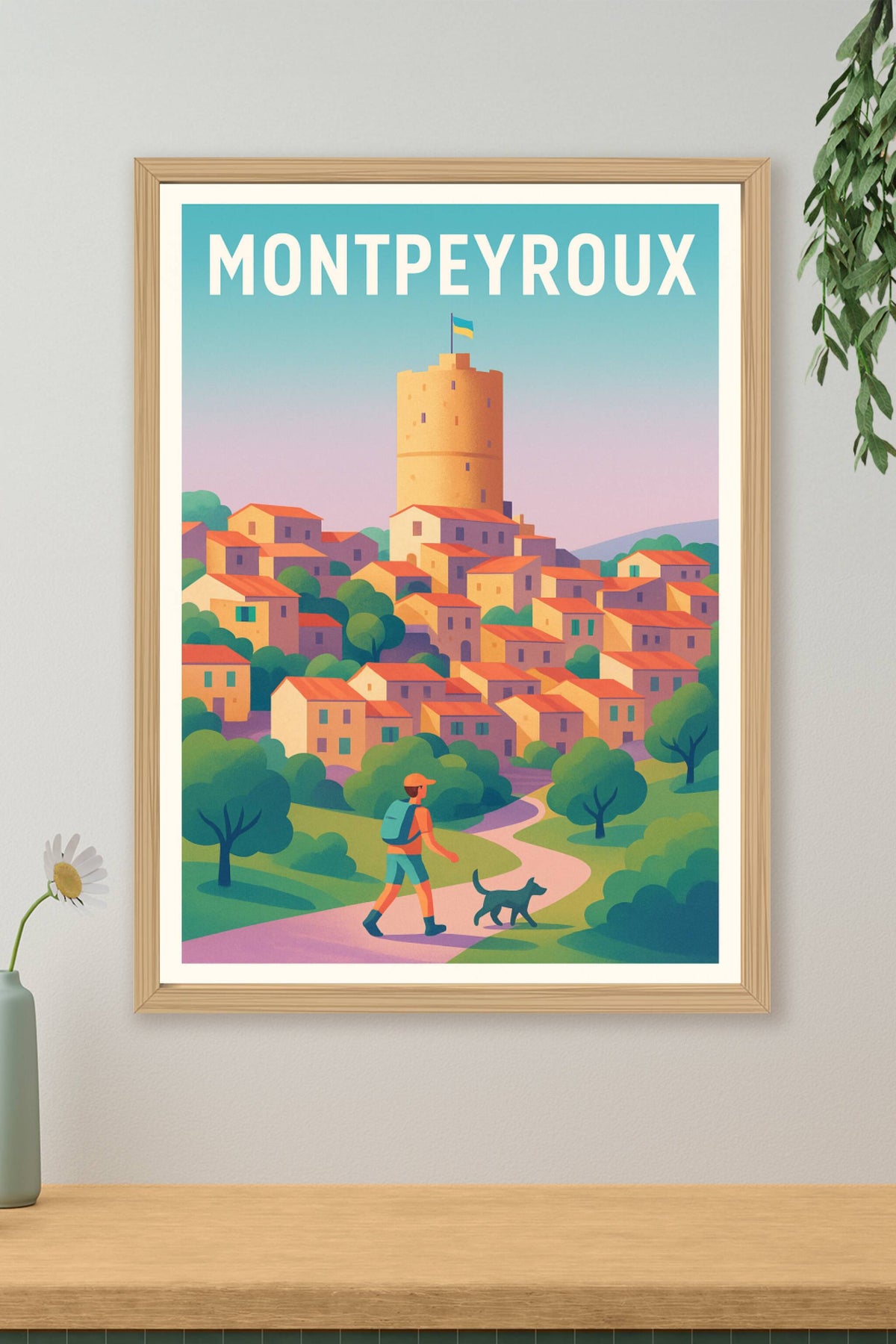 Affiche Montpeyroux — Esprit Village Méditerranéen · poster d'art de Montpeyroux