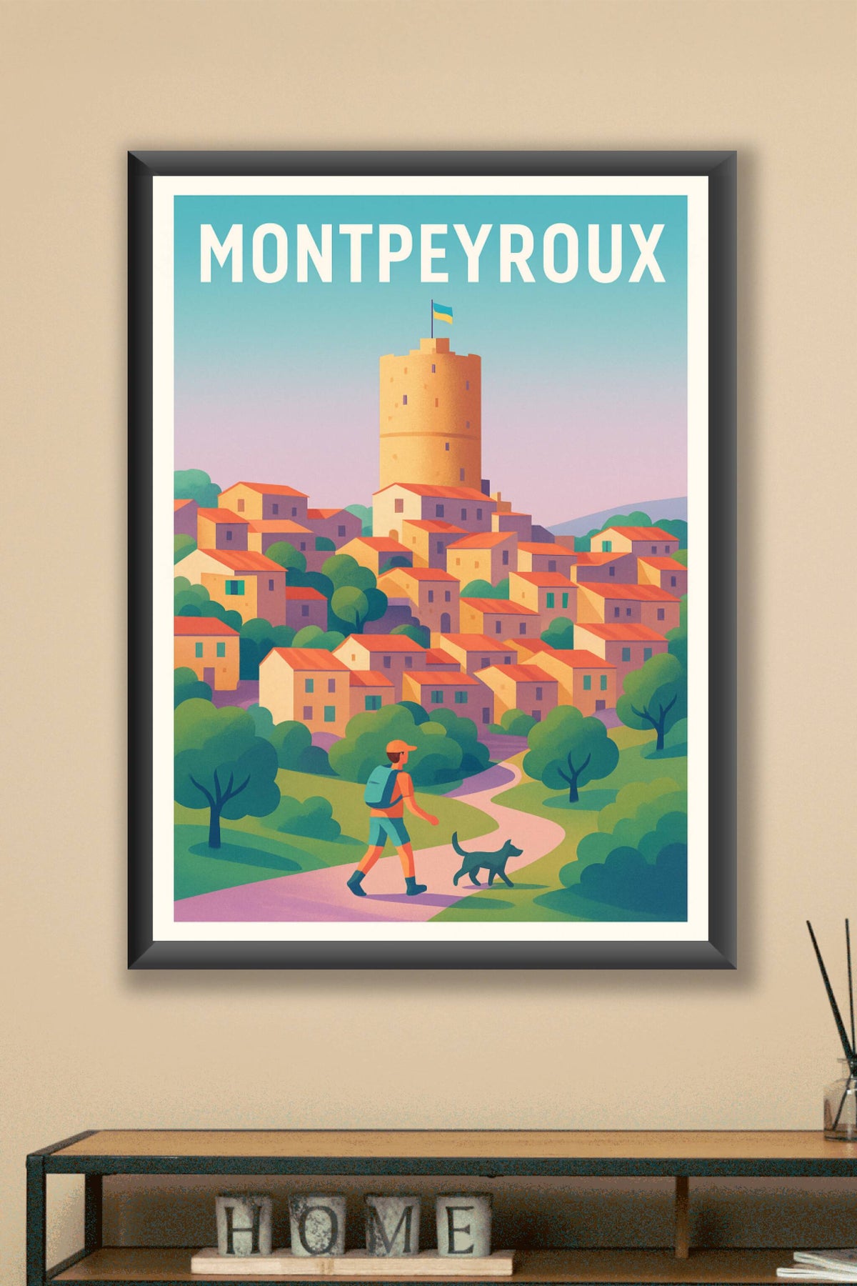 Affiche Montpeyroux — Esprit Village Méditerranéen · poster d'art de Montpeyroux