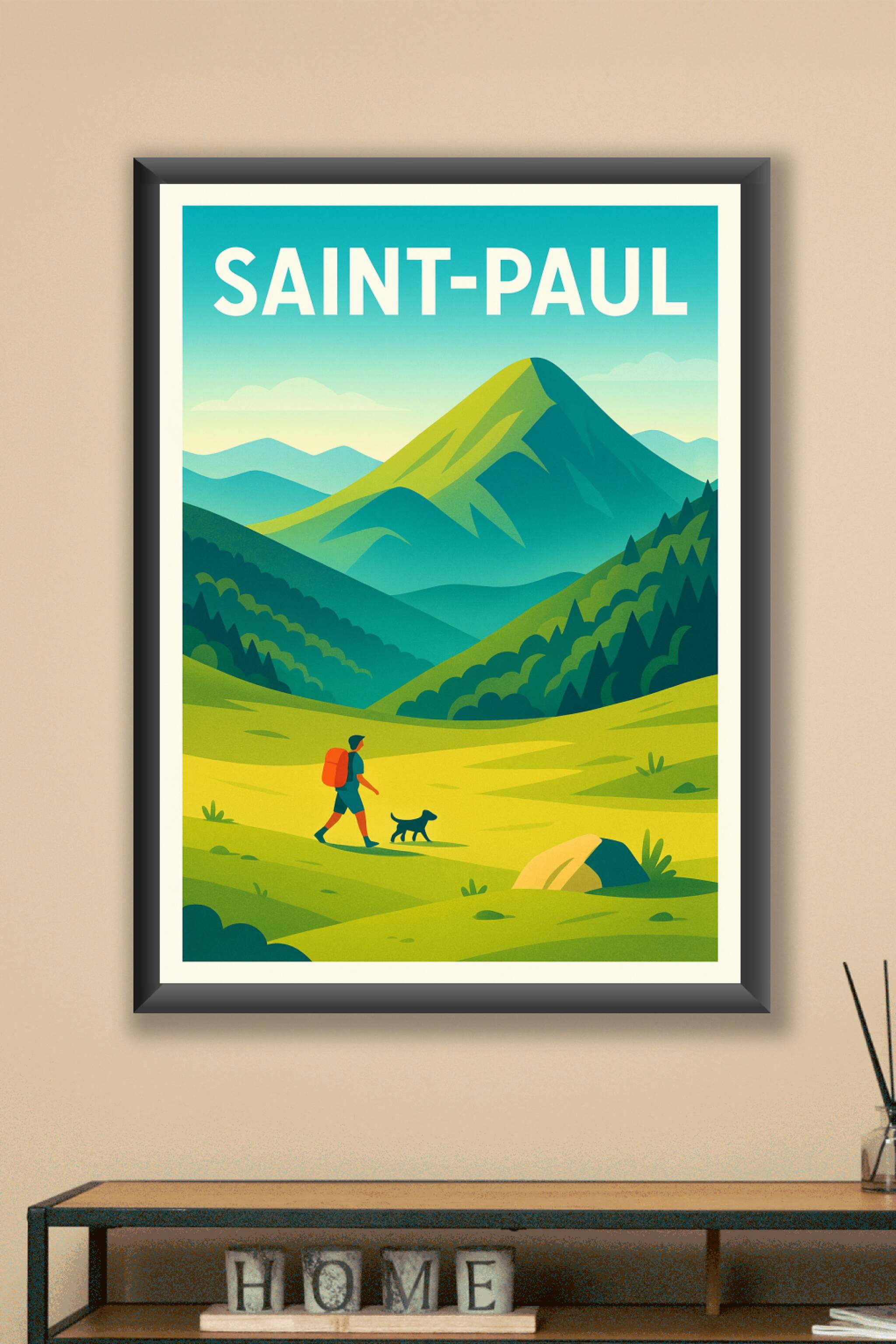 Affiche Saint-Paul — Évasion nature et randonnée · poster d'art de Saint-Paul