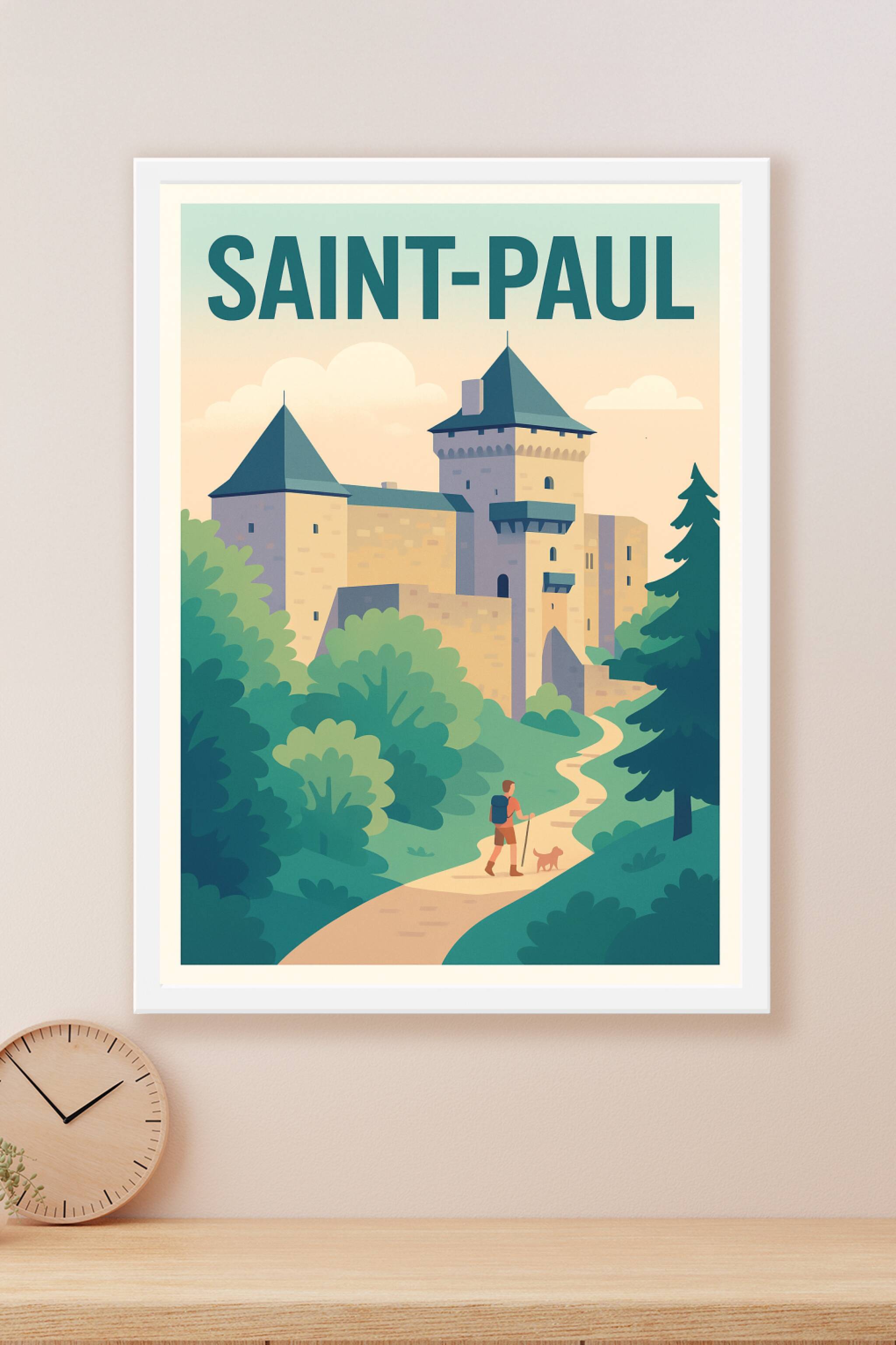 Affiche Saint-Paul — Escapade au Château Médiéval · poster d'art de Saint-Paul