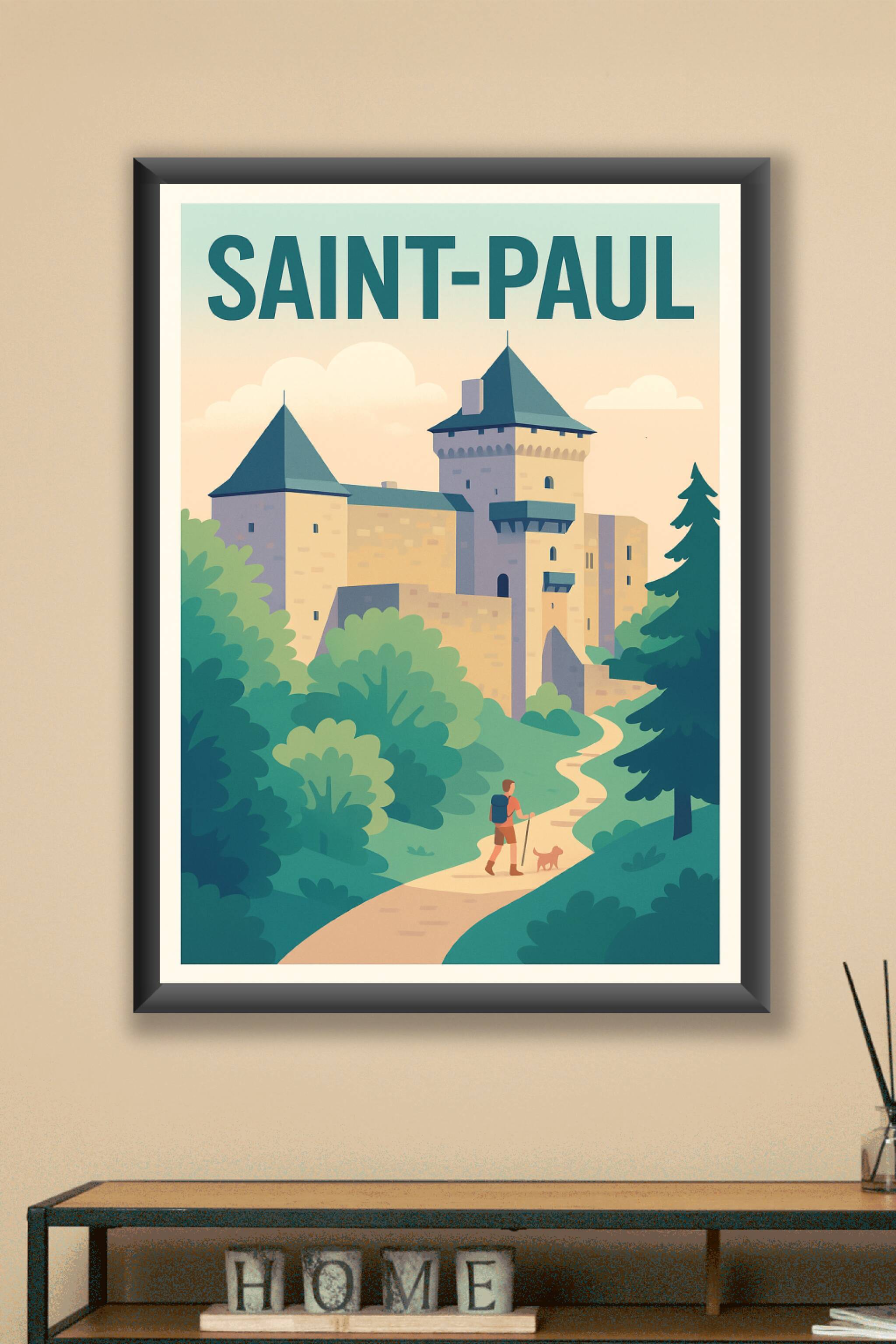 Affiche Saint-Paul — Escapade au Château Médiéval · poster d'art de Saint-Paul