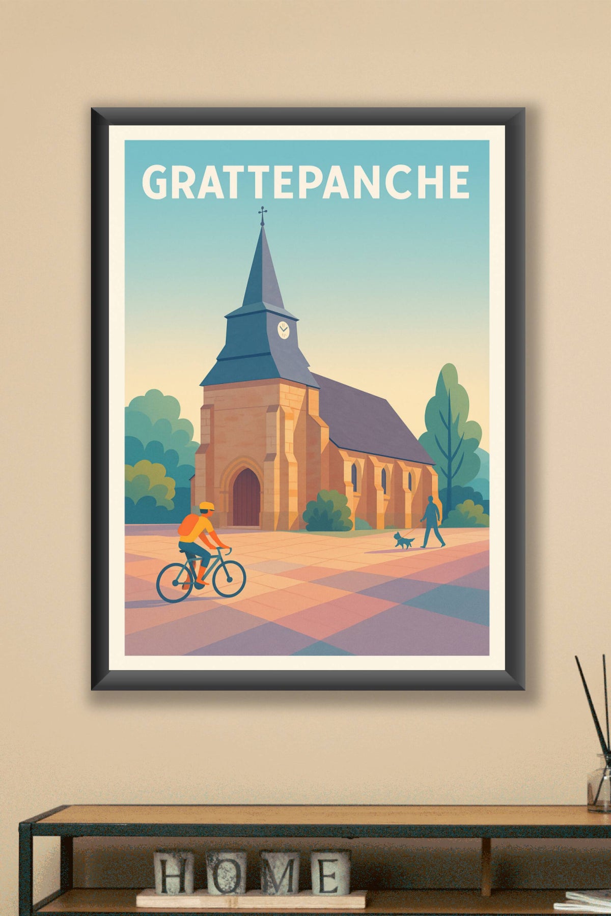 Affiche Grattepanche — Charme et sérénité au coeur du village · poster d'art de Grattepanche