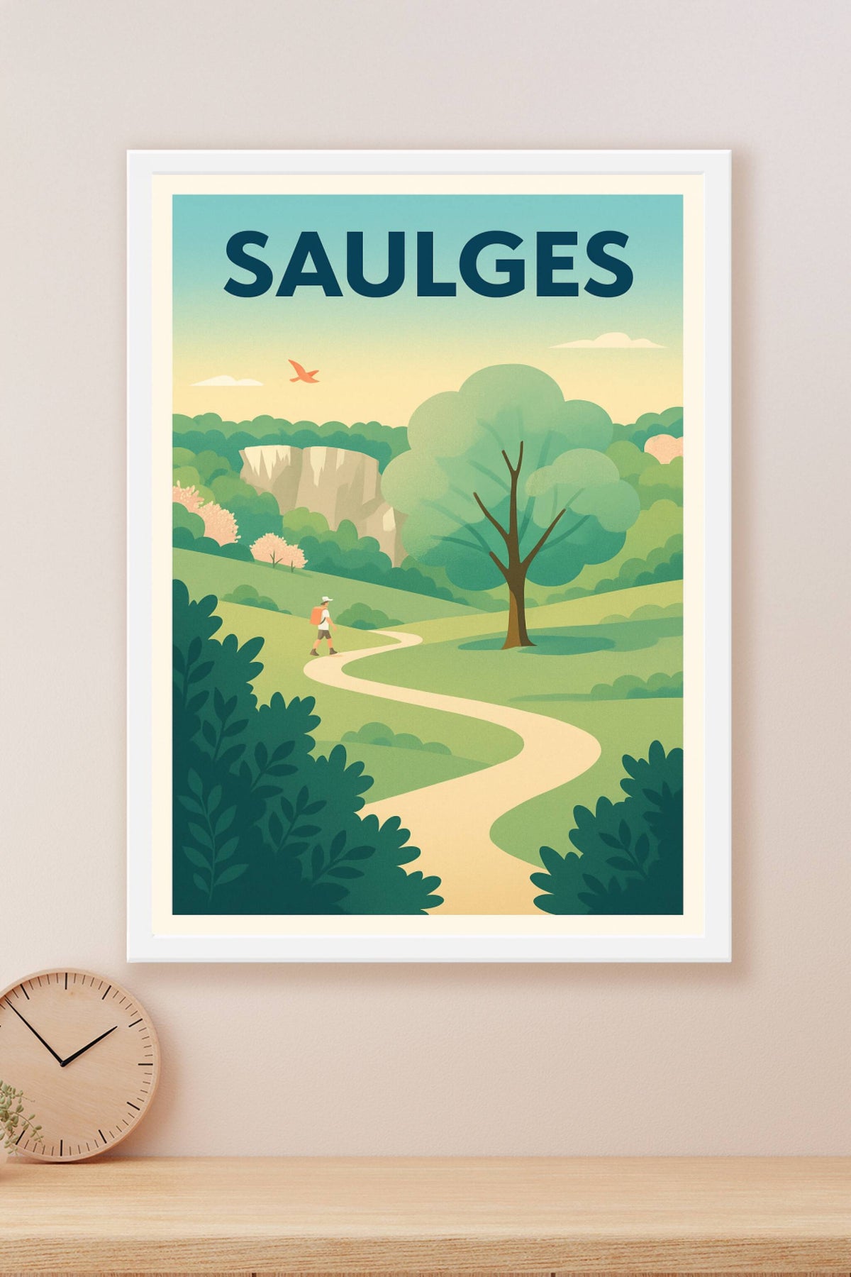 Affiche Saulges — Escapade nature au cœur de la vallée · poster d'art de Saulges