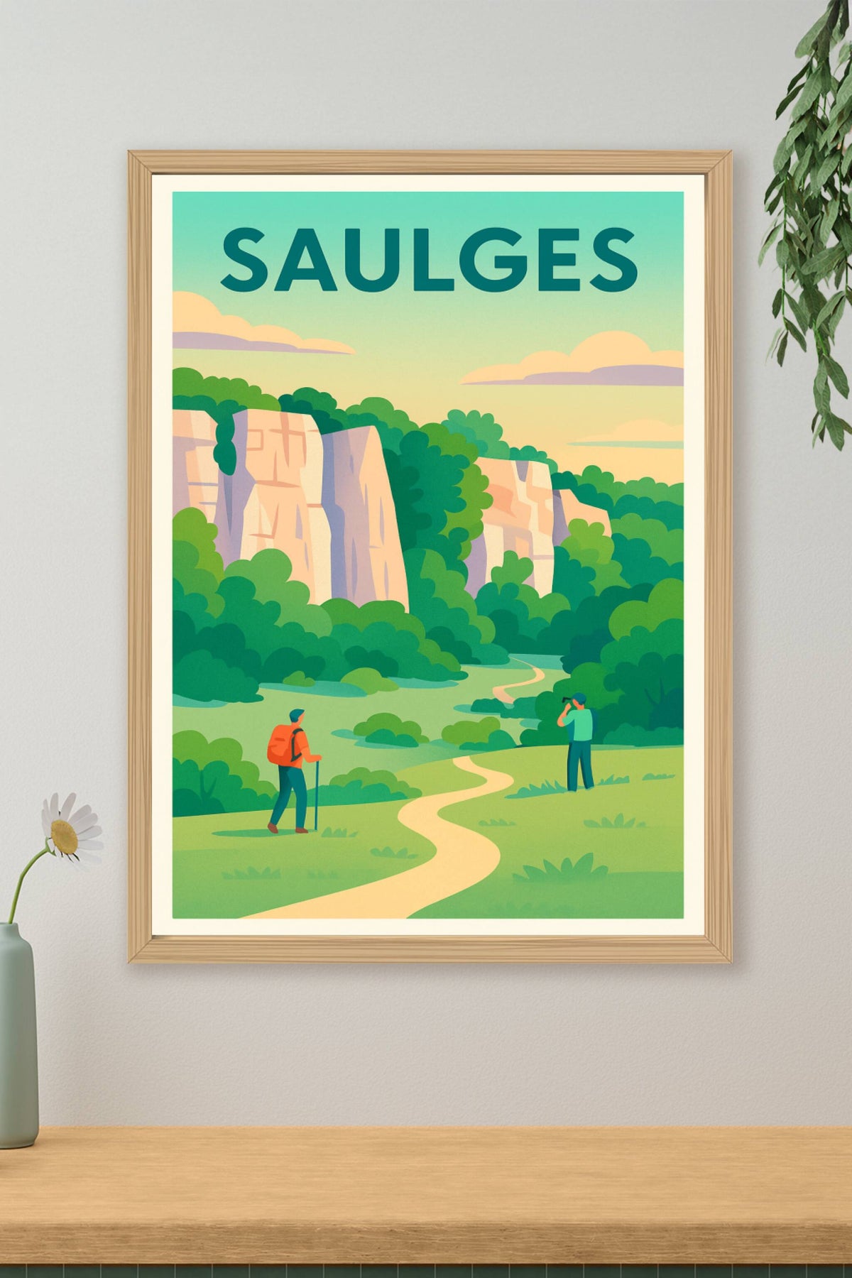 Affiche Saugues — Aventures et nature préservée · poster d'art de Saugues