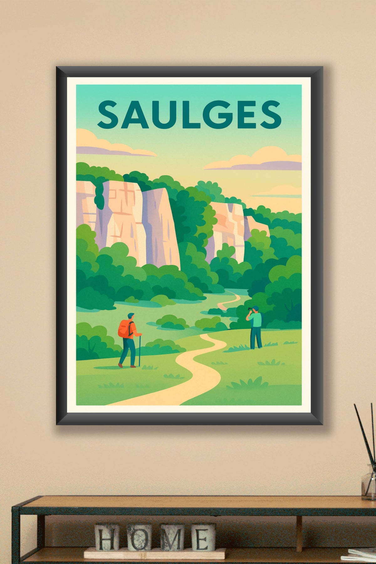 Affiche Saugues — Aventures et nature préservée · poster d'art de Saugues