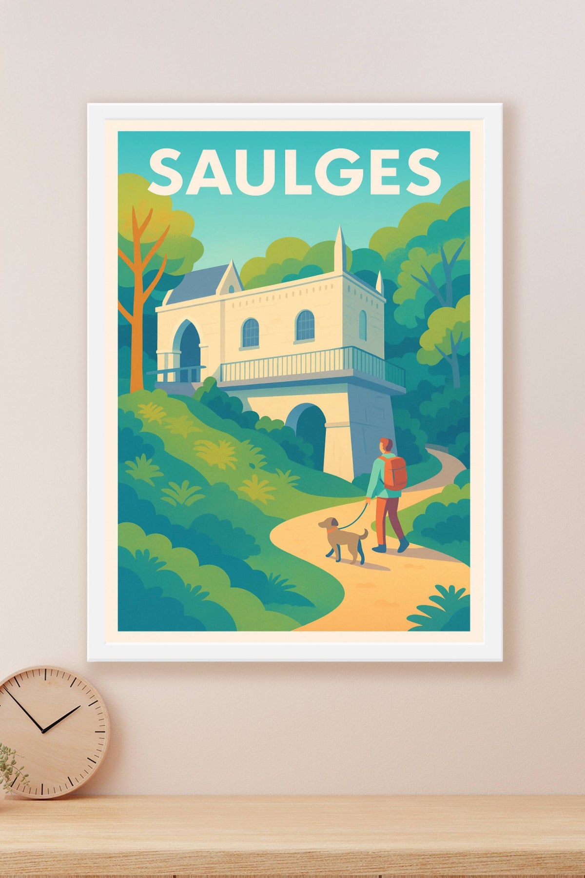 Affiche Saulges — Balade bucolique et patrimoine caché · poster d'art de Saulges