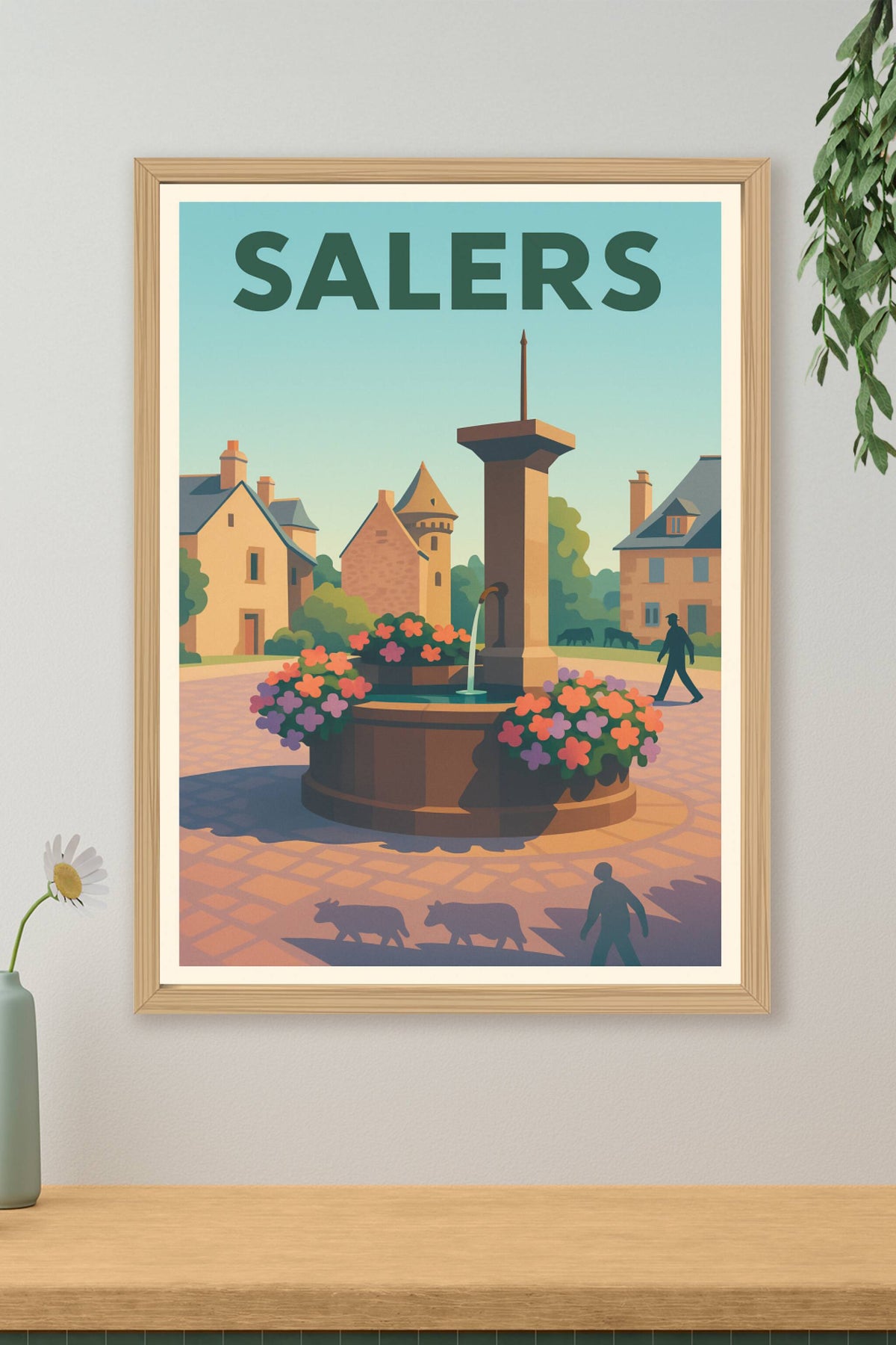 Affiche Salers — Charme et sérénité au cœur du village · poster d'art de Salers