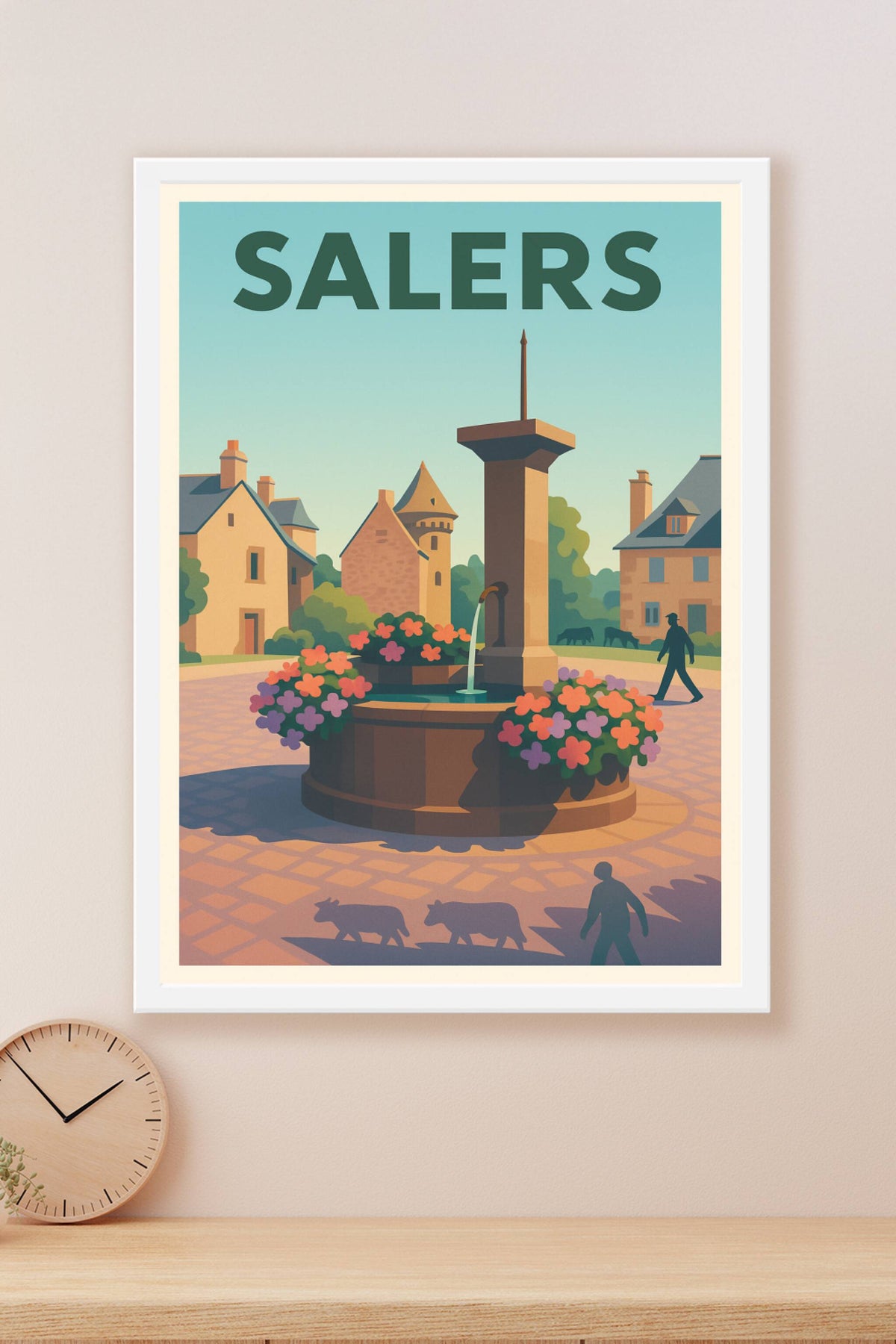 Affiche Salers — Charme et sérénité au cœur du village · poster d'art de Salers