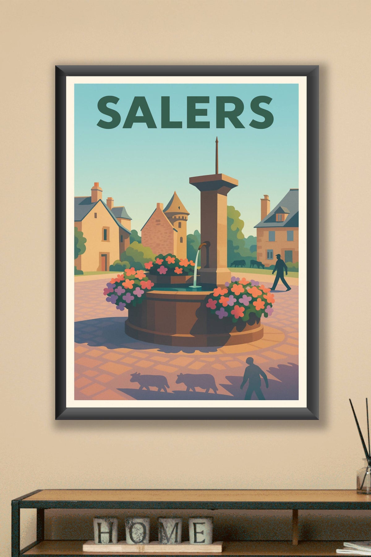 Affiche Salers — Charme et sérénité au cœur du village · poster d'art de Salers