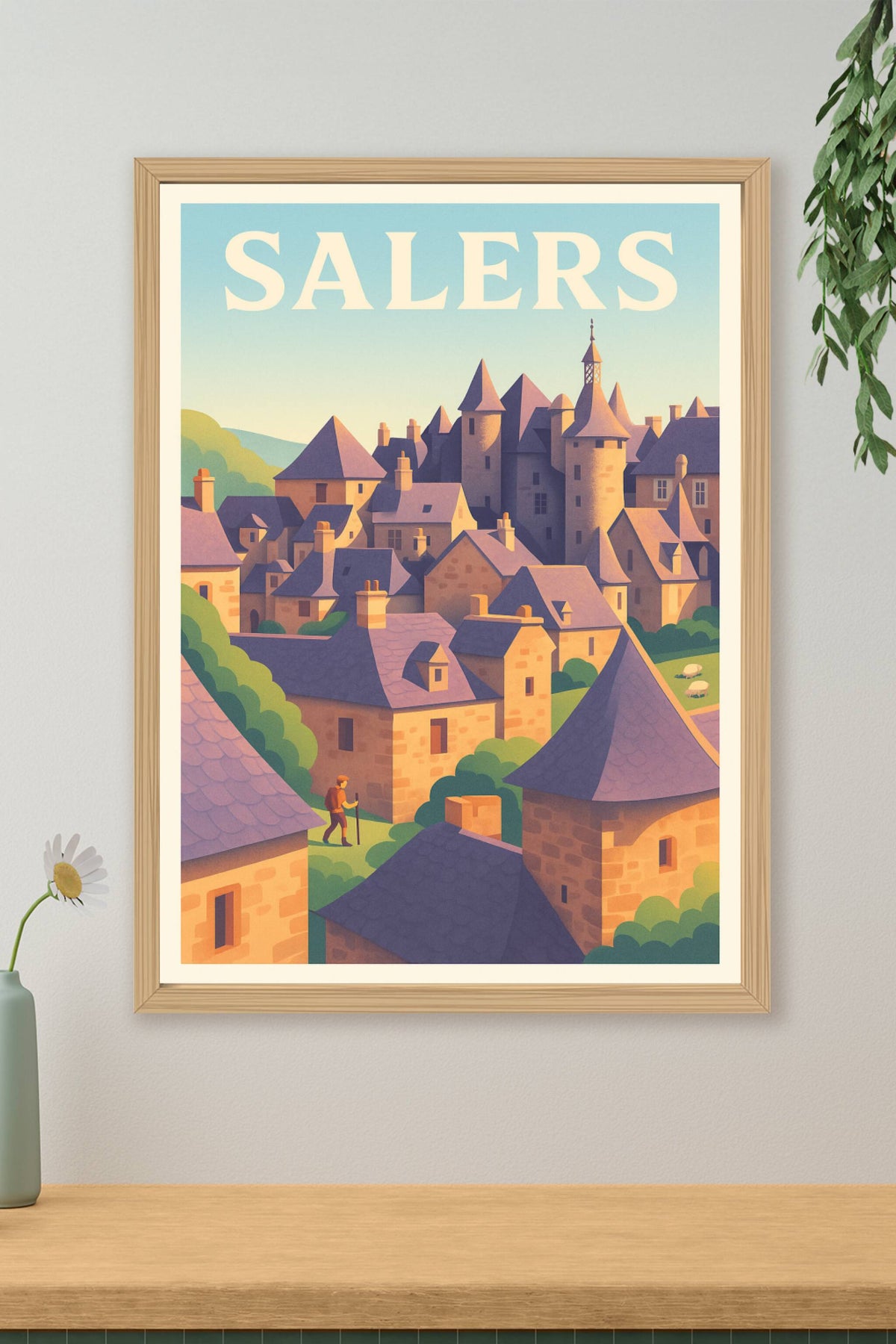 Affiche Salers — Charme médiéval au cœur de l'Auvergne · poster d'art de Salers
