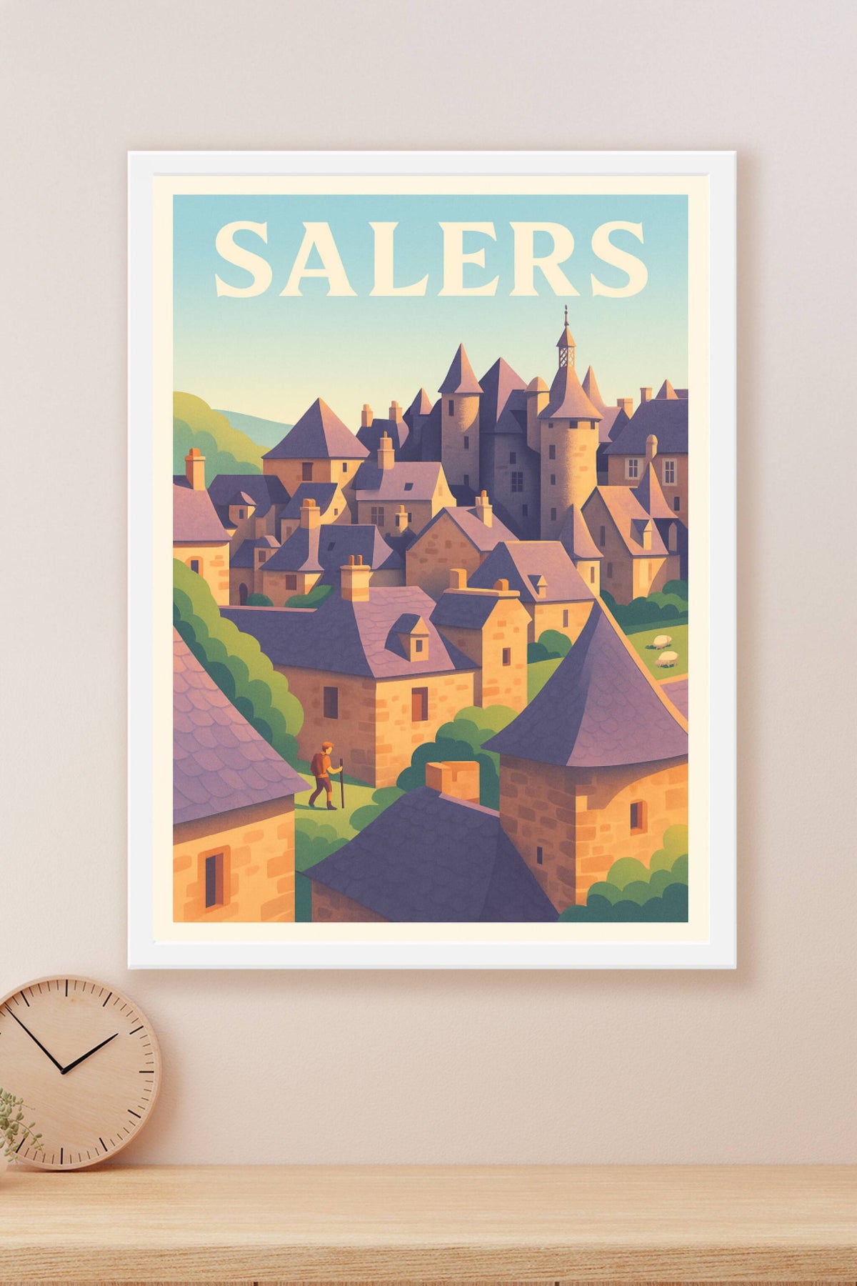 Affiche Salers — Charme médiéval au cœur de l'Auvergne · poster d'art de Salers