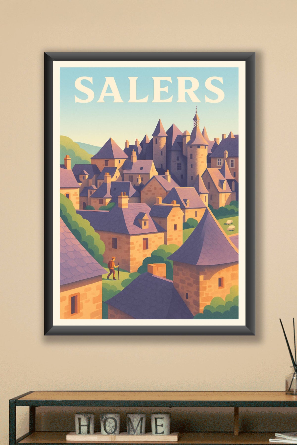 Affiche Salers — Charme médiéval au cœur de l'Auvergne · poster d'art de Salers