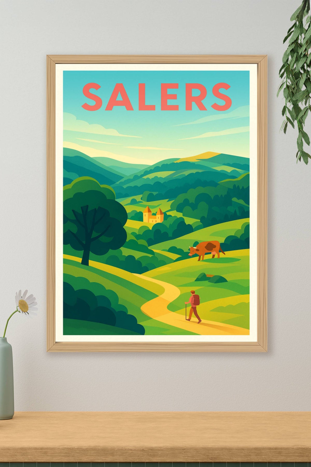 Affiche Salers — Évasion bucolique au cœur de l'Auvergne · poster d'art de Salers