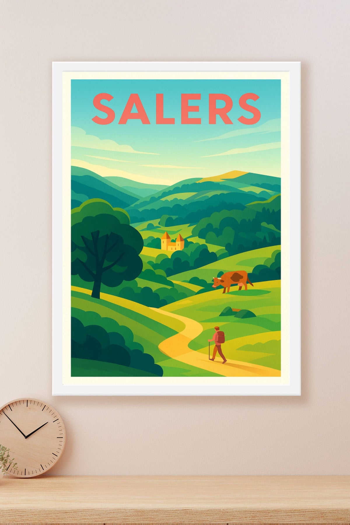 Affiche Salers — Évasion bucolique au cœur de l'Auvergne · poster d'art de Salers