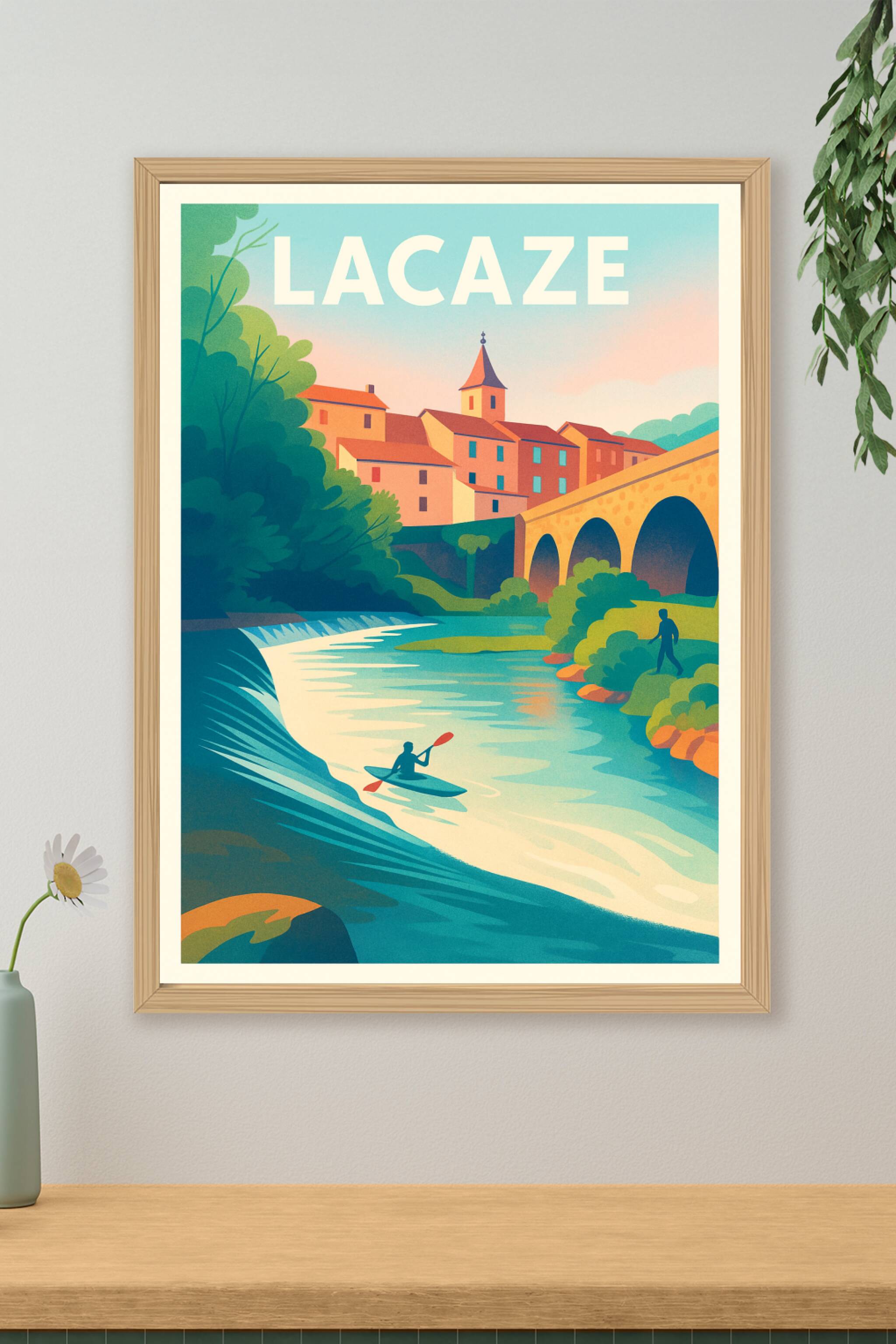Affiche de Lacaze - Village pittoresque au fil de l'eau