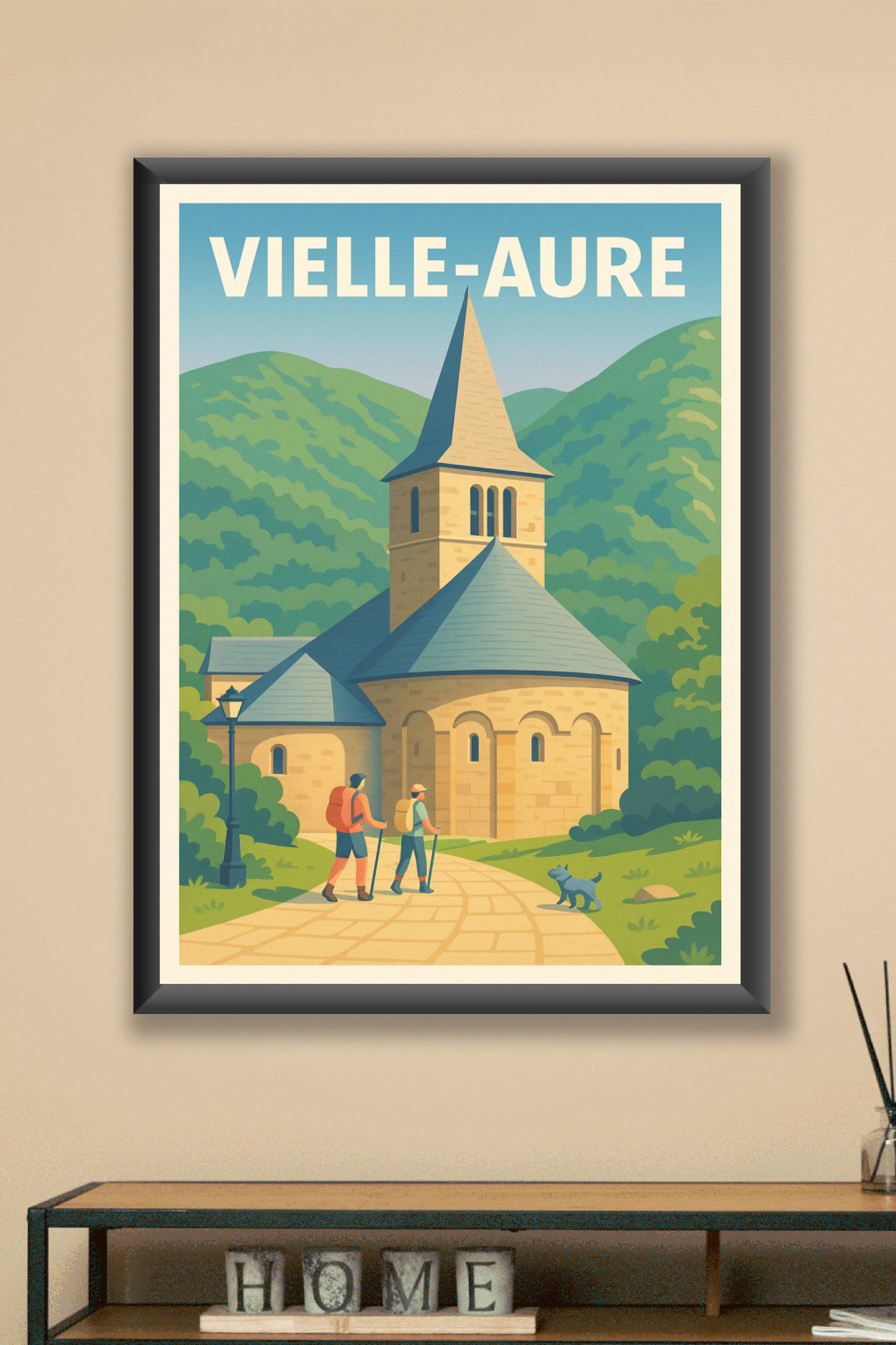 Affiche Vielle-Aure — Escapade nature et patrimoine · poster d'art de Vielle-Aure