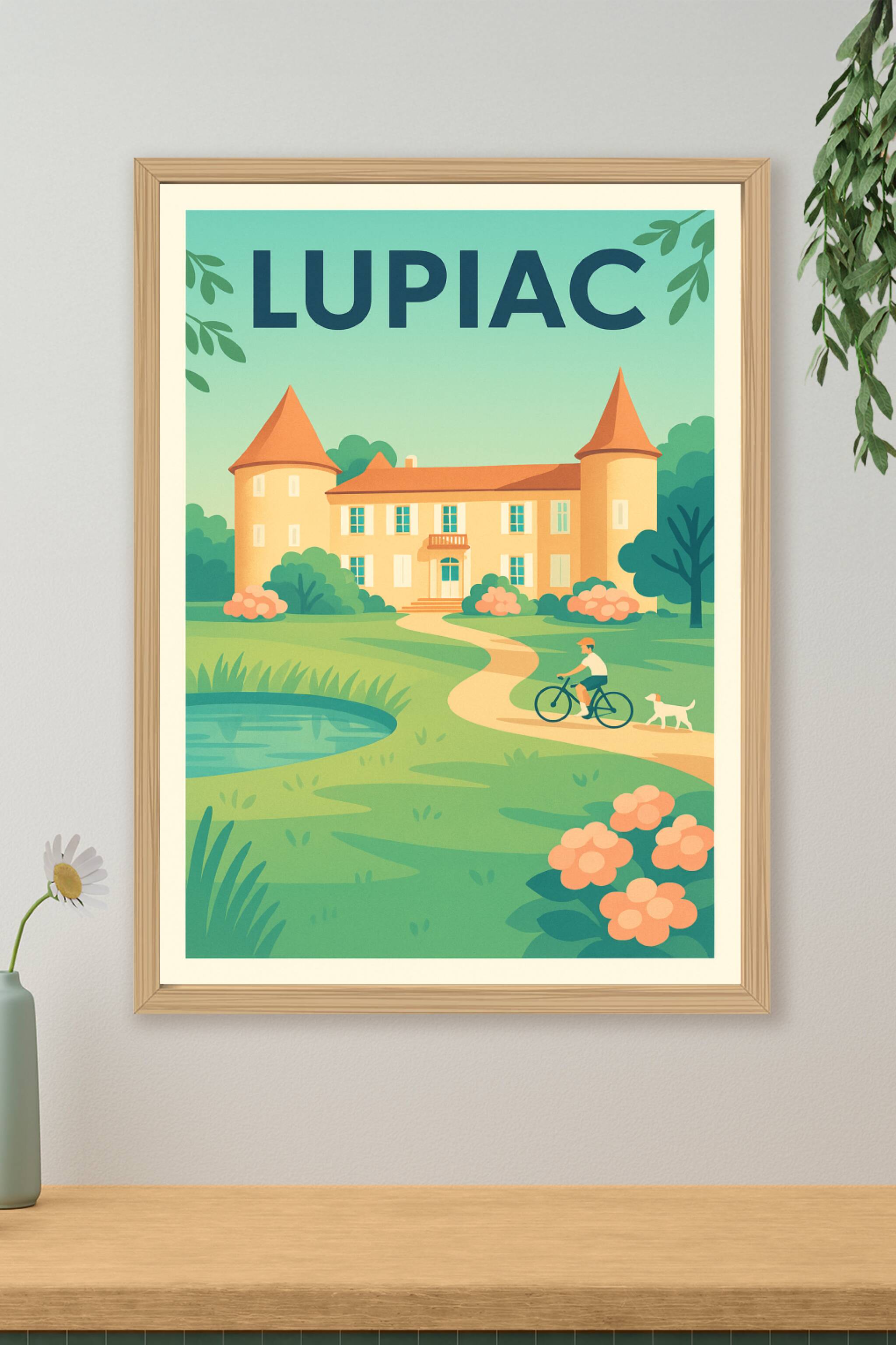 Affiche Lupiac — Charme et Sérénité en Gascogne · poster d'art de Lupiac