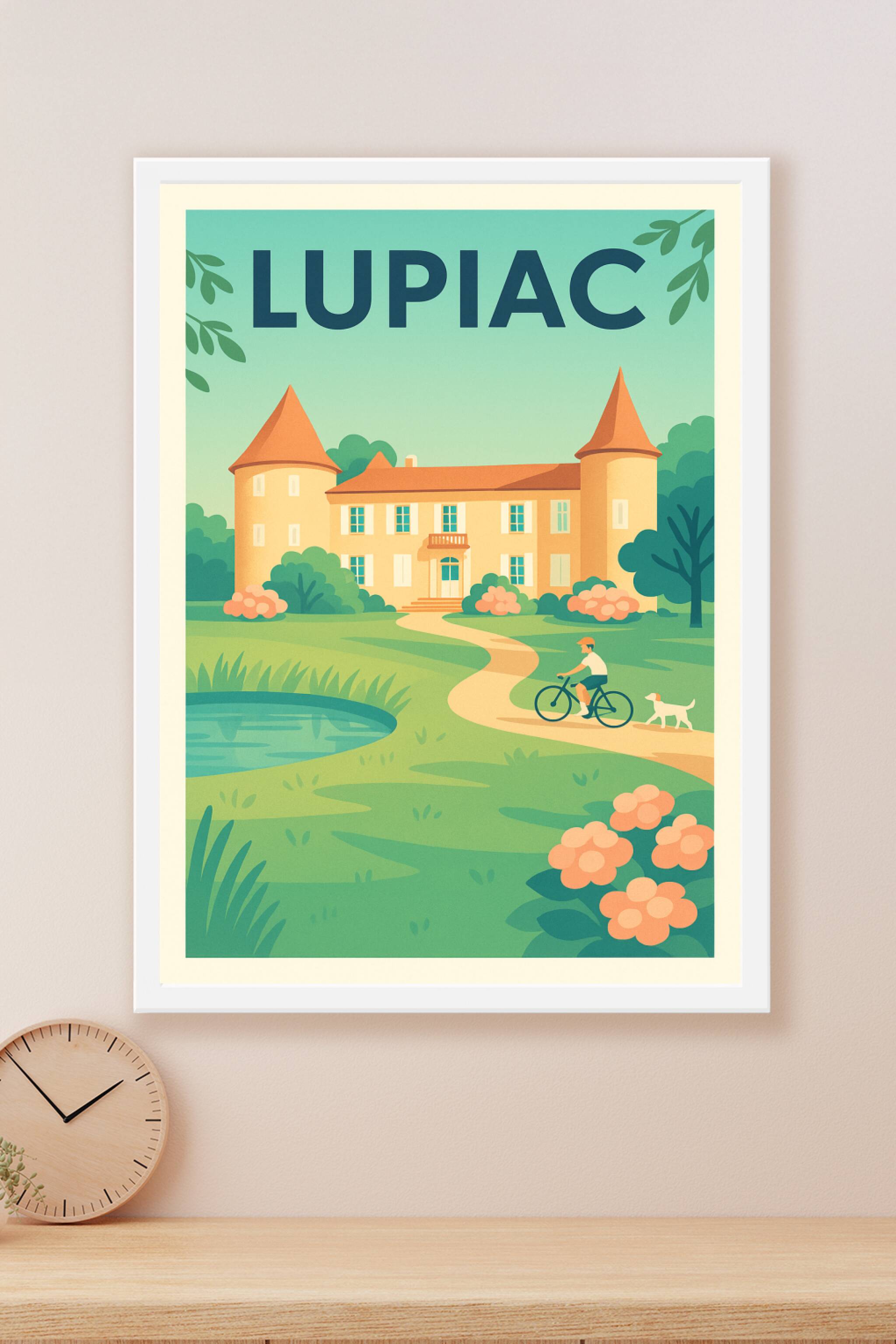 Affiche Lupiac — Charme et Sérénité en Gascogne · poster d'art de Lupiac