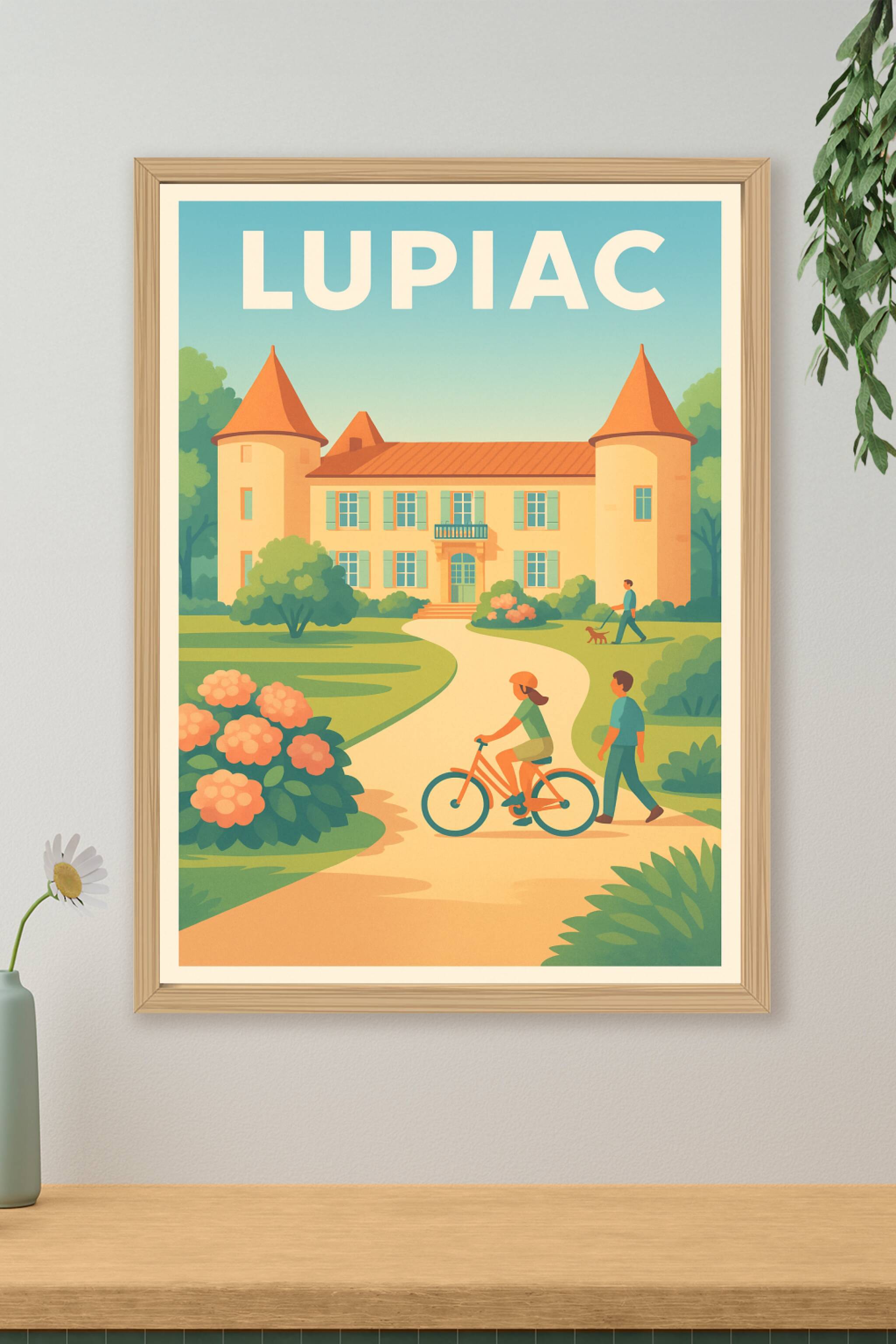 Affiche Lupiac — Escapade paisible au château · poster d'art de Lupiac