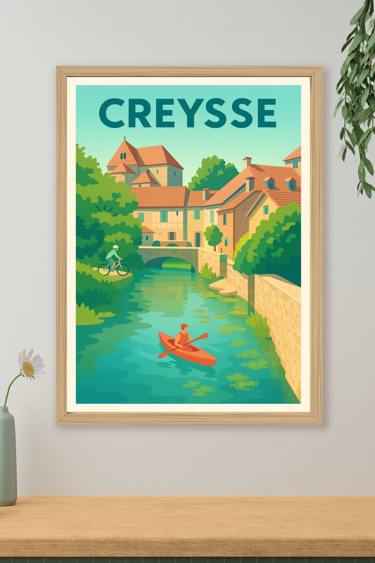 Affiche Creysse — Charme bucolique et paisible rivière · poster d'art de Creysse