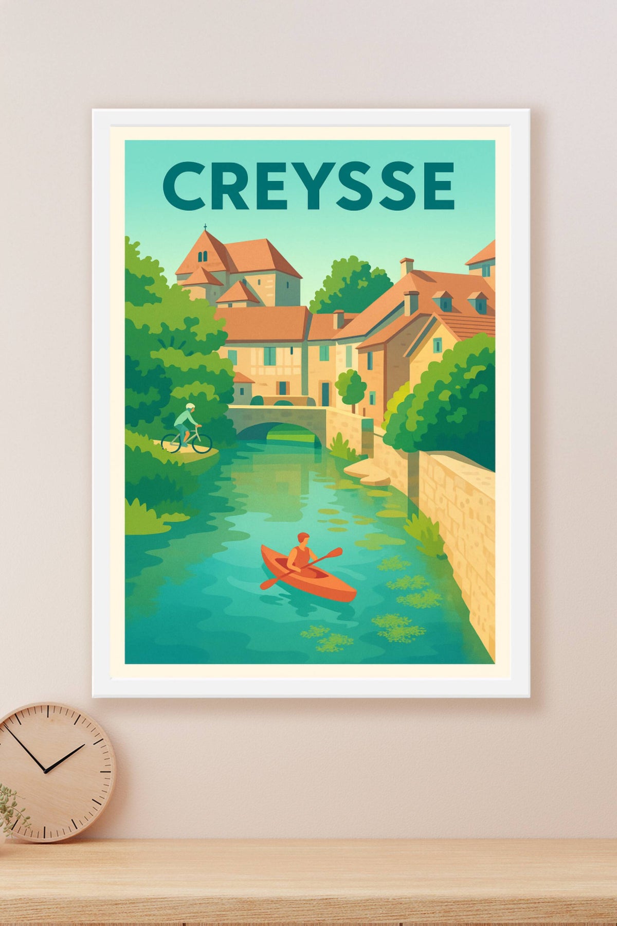 Affiche Creysse — Charme bucolique et paisible rivière · poster d'art de Creysse