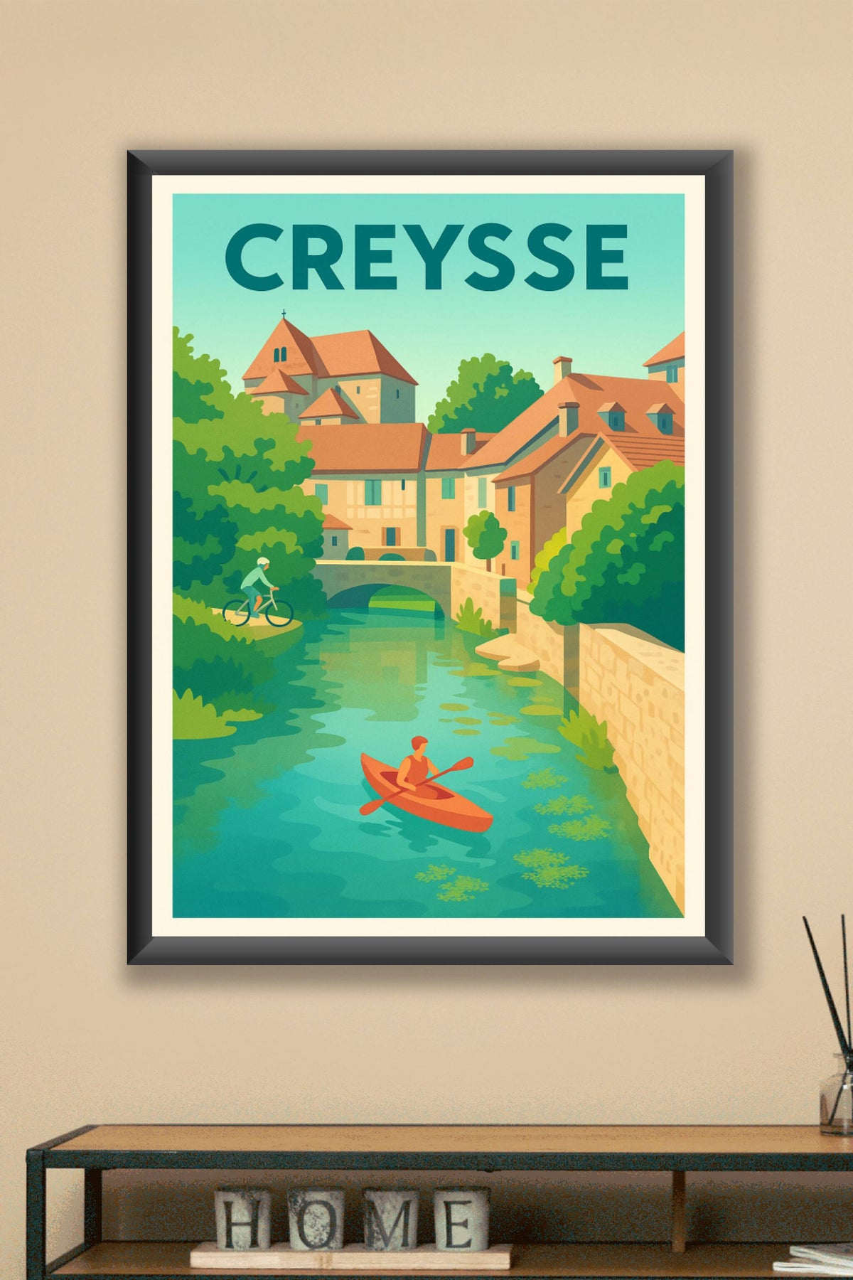 Affiche Creysse — Charme bucolique et paisible rivière · poster d'art de Creysse