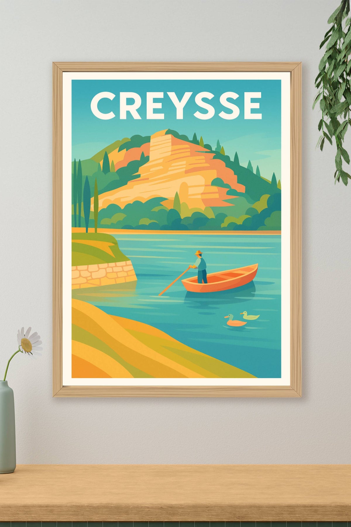 Affiche Creysse — Sérénité au fil de l'eau · poster d'art de Creysse