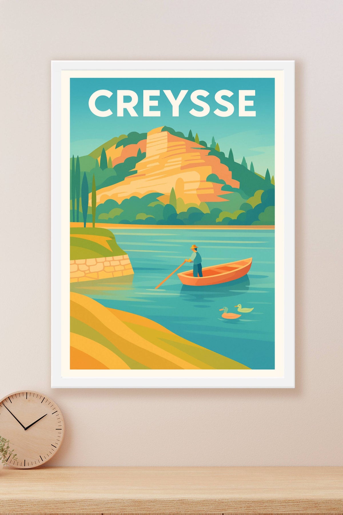Affiche Creysse — Sérénité au fil de l'eau · poster d'art de Creysse