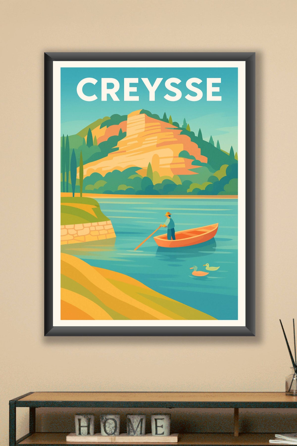 Affiche Creysse — Sérénité au fil de l'eau · poster d'art de Creysse