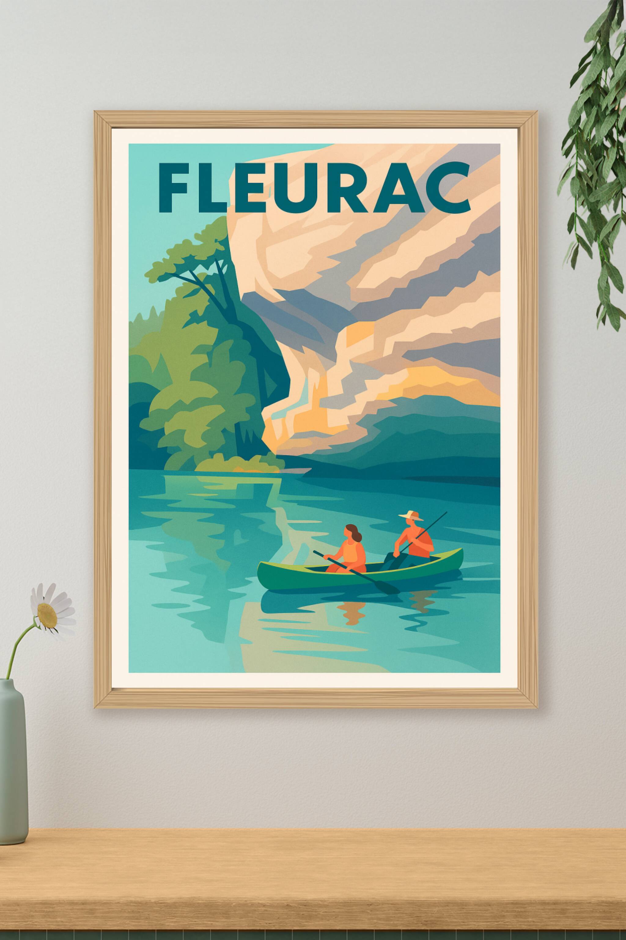 Affiche de Fleurac - Évasion paisible en canoë