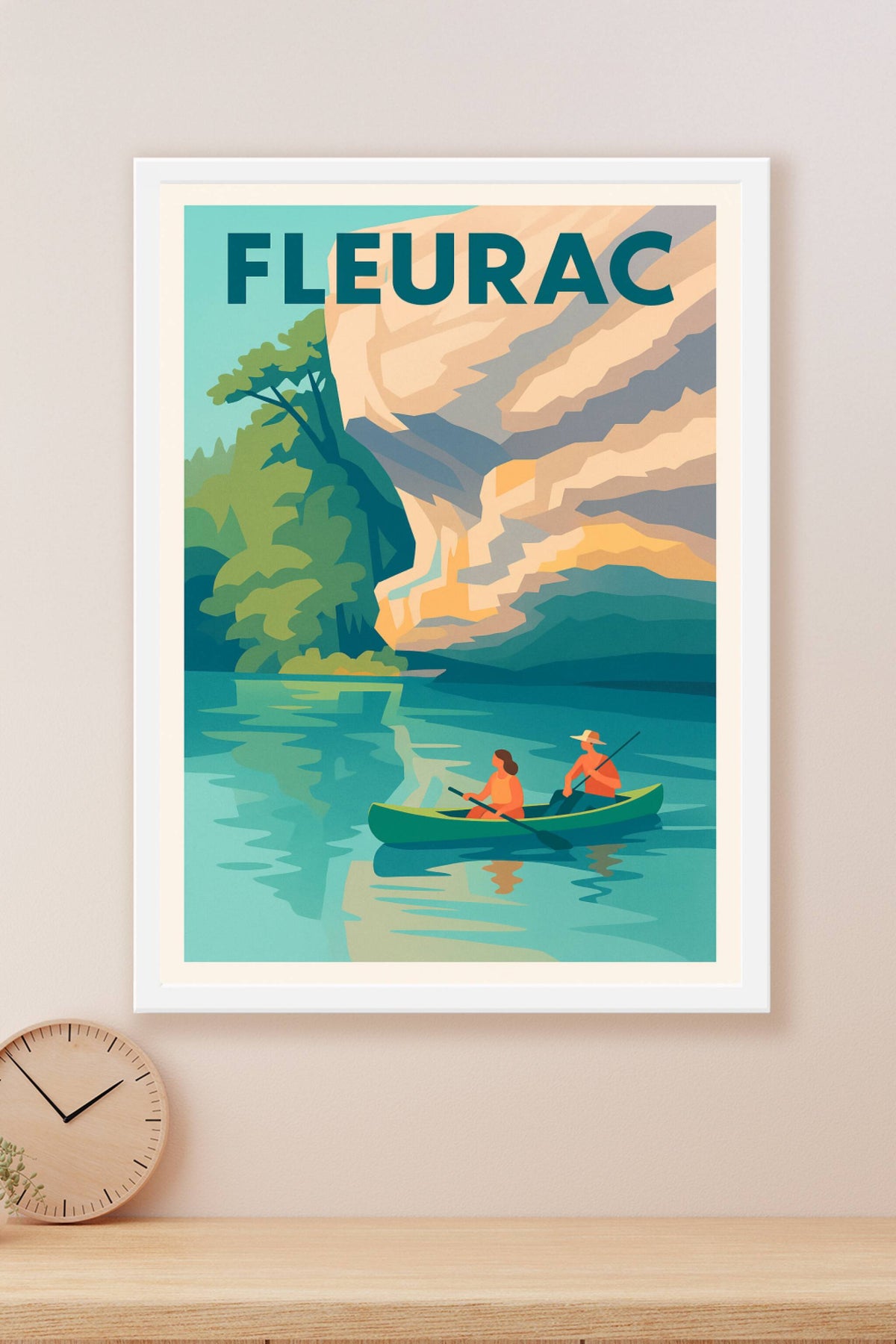 Affiche Fleurac — Évasion paisible en canoë · poster d'art de Fleurac