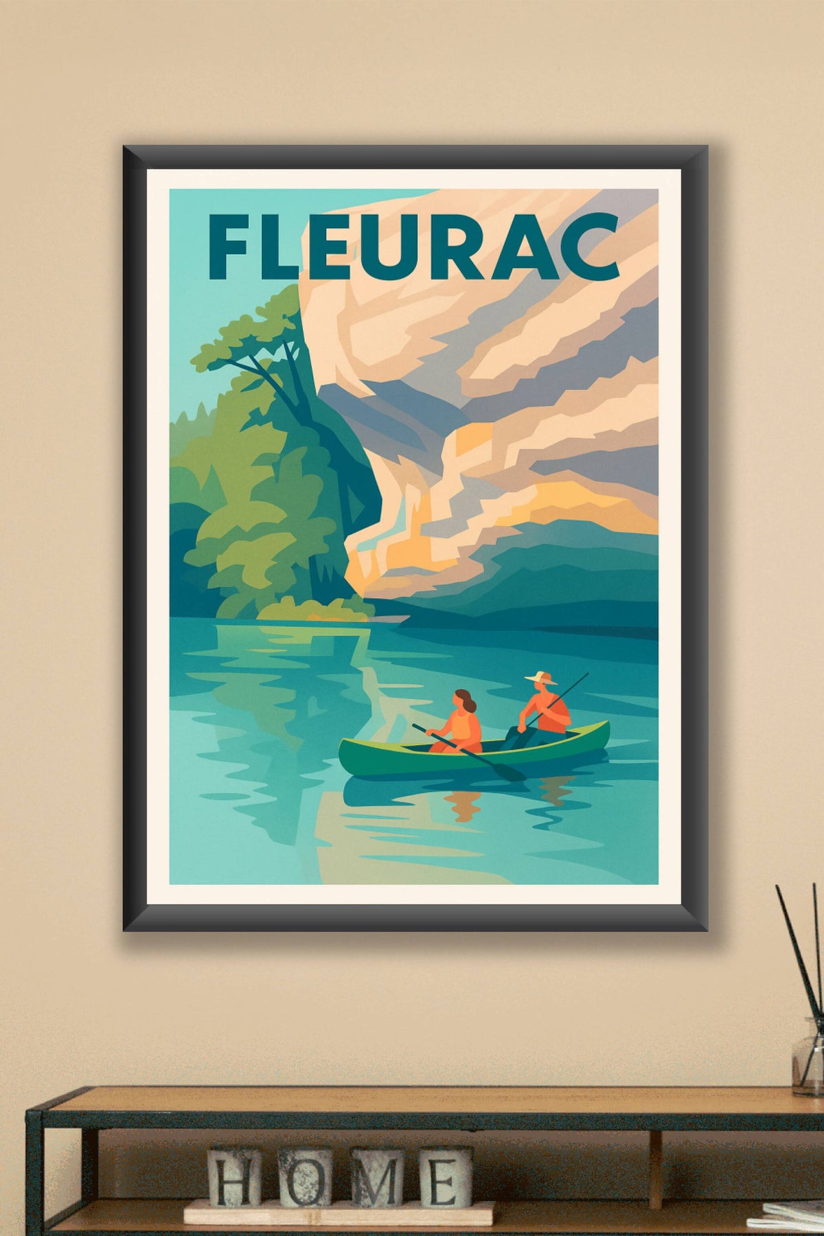 Affiche Fleurac — Évasion paisible en canoë · poster d'art de Fleurac