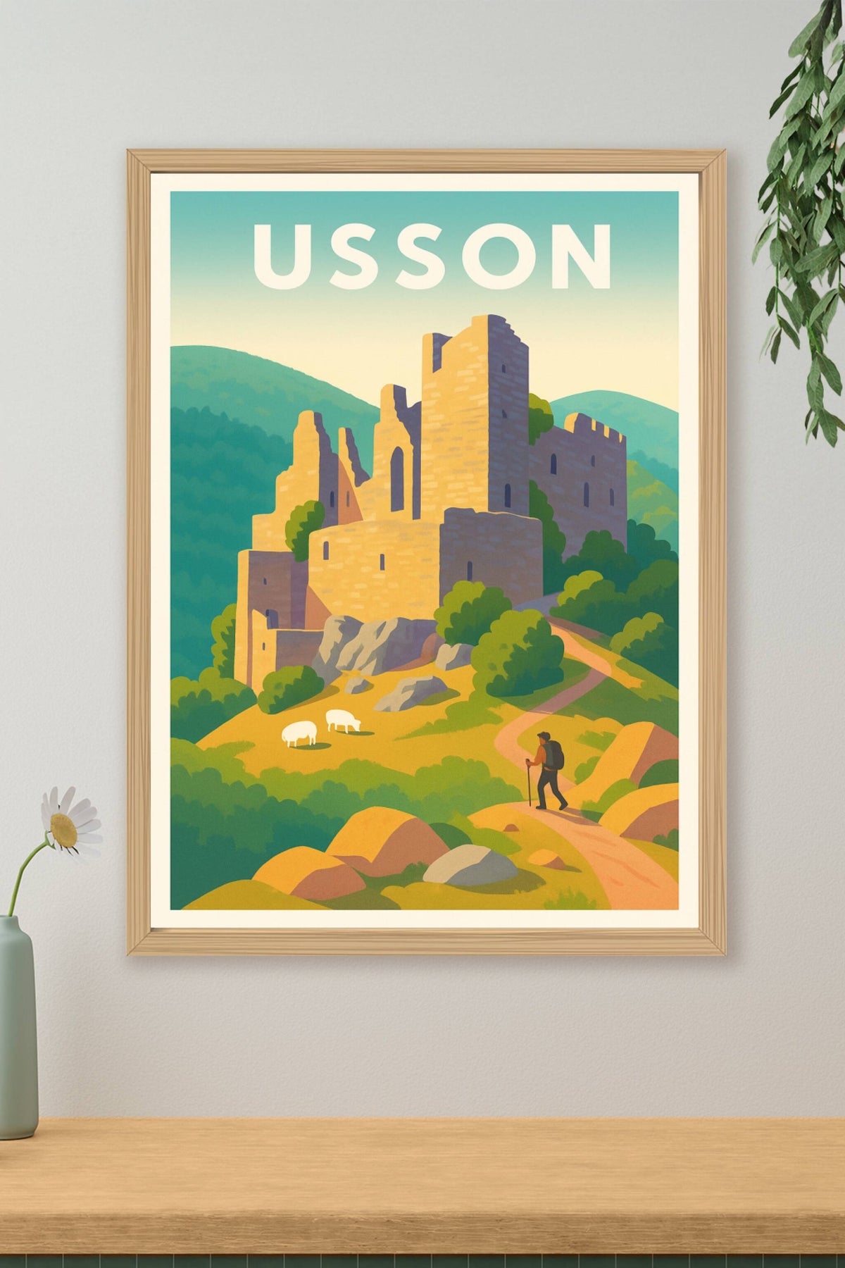 Affiche Usson — L'aventure au cœur des ruines historiques · poster d'art de Usson