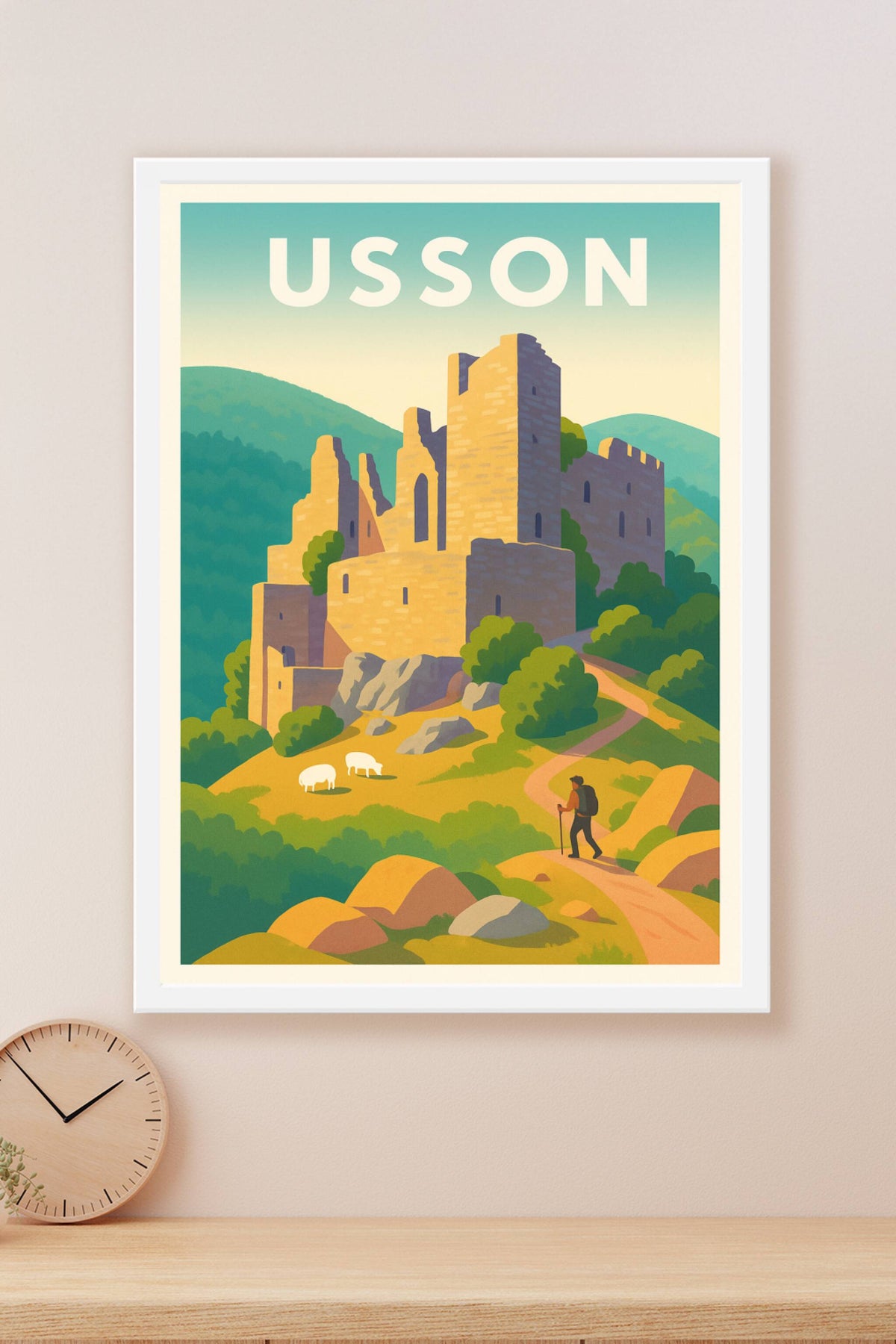 Affiche Usson — L'aventure au cœur des ruines historiques · poster d'art de Usson