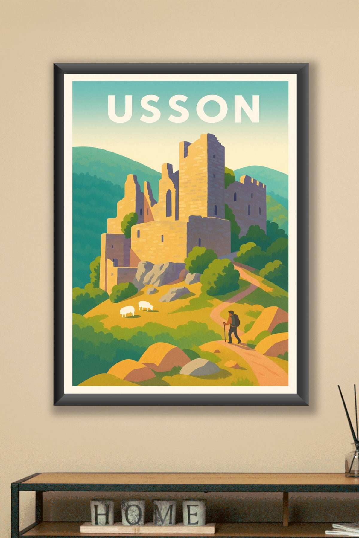 Affiche Usson — L'aventure au cœur des ruines historiques · poster d'art de Usson