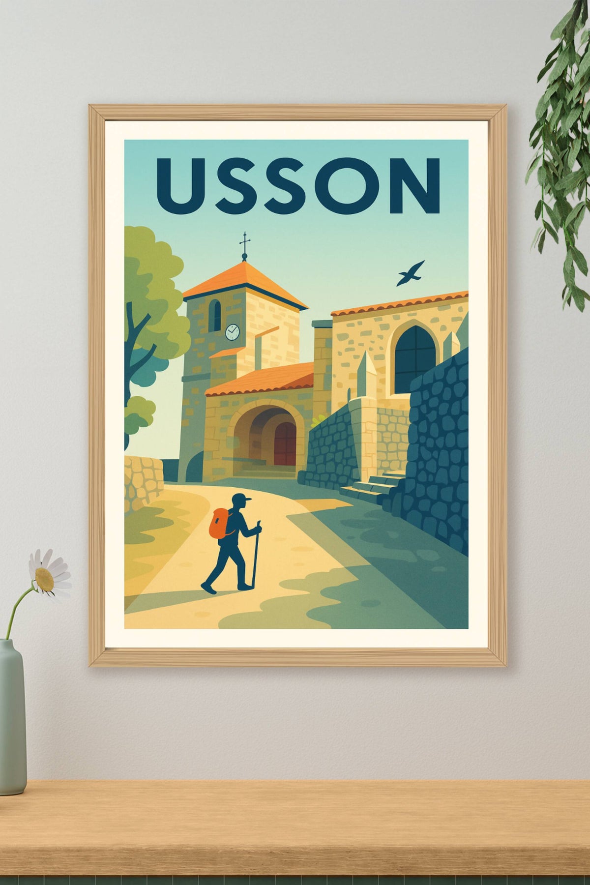 Affiche Usson — Évasion à travers l'histoire · poster d'art de Usson