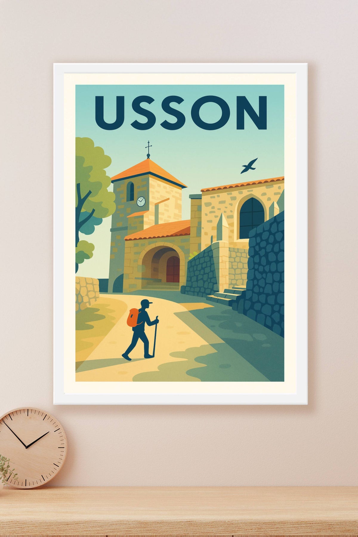 Affiche Usson — Évasion à travers l'histoire · poster d'art de Usson
