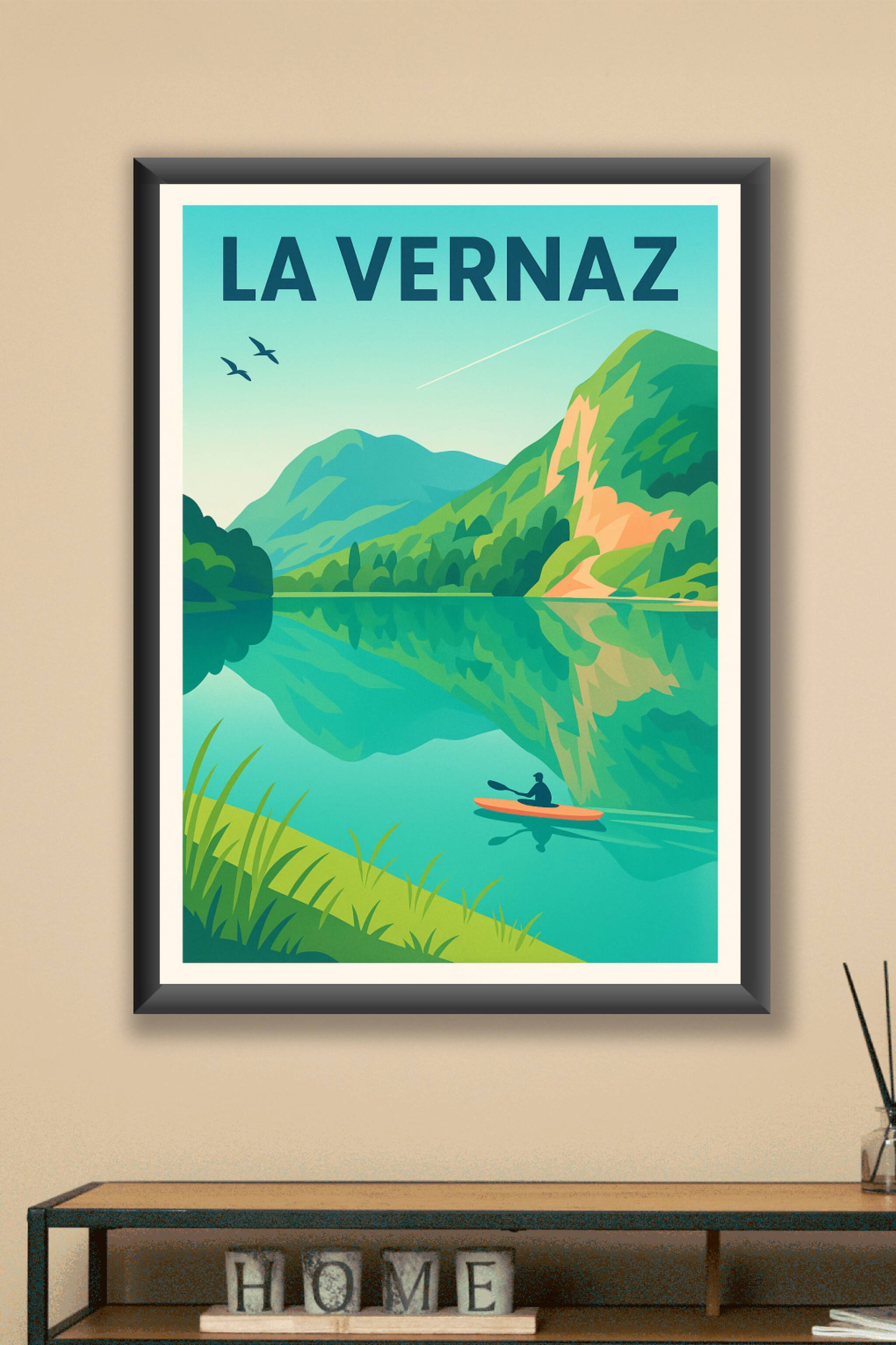 Affiche La Vernaz — Tranquillité sur le lac alpin · poster d'art de La Vernaz