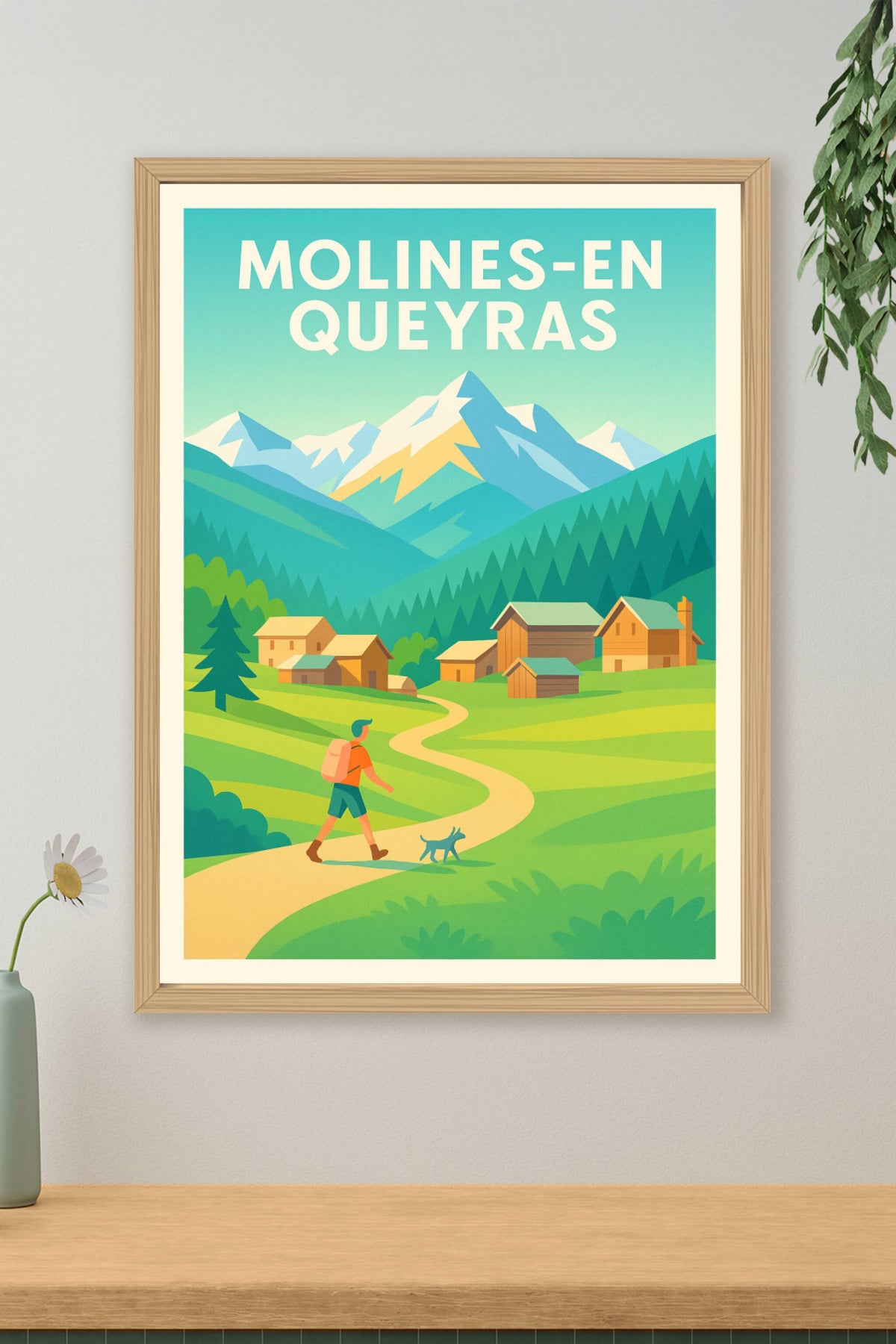 Affiche Molines-en-Queyras — Échappée bucolique en montagne · poster d'art de Molines-en-Queyras