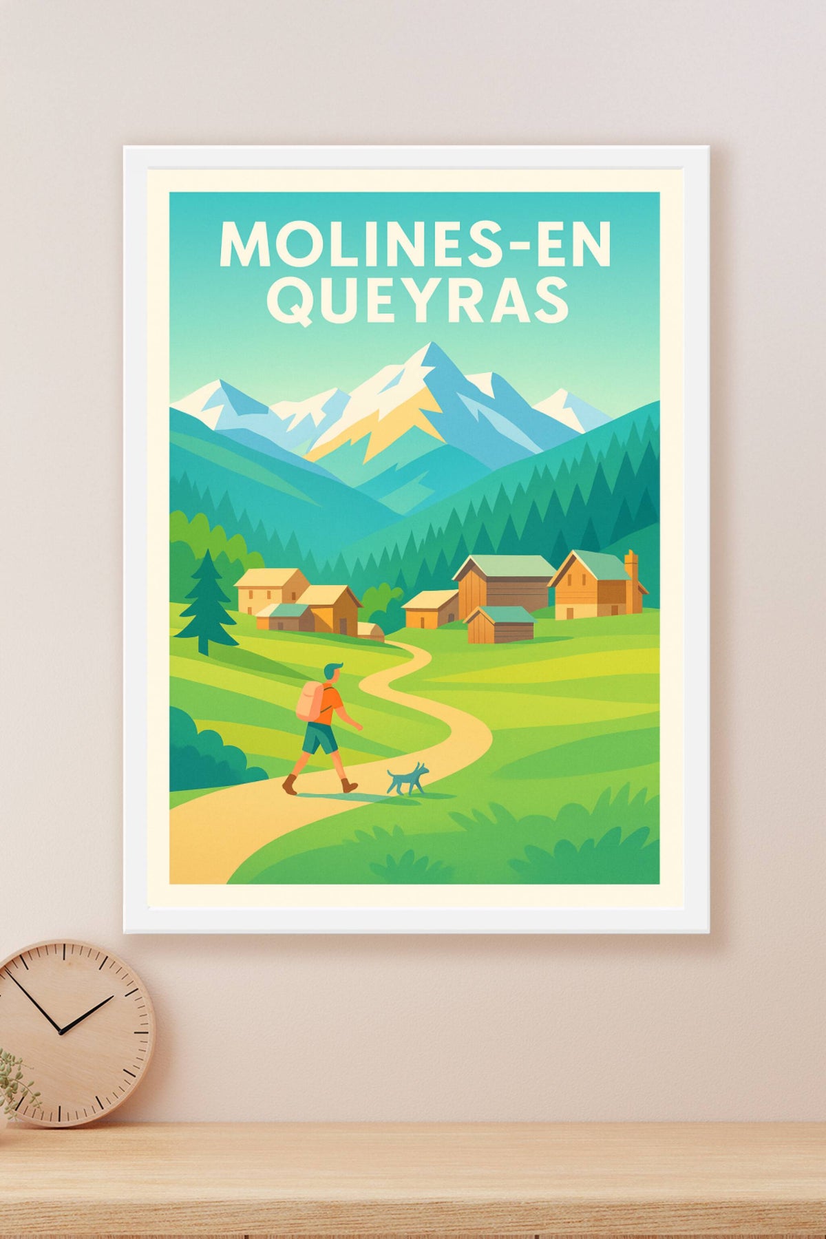Affiche Molines-en-Queyras — Échappée bucolique en montagne · poster d'art de Molines-en-Queyras