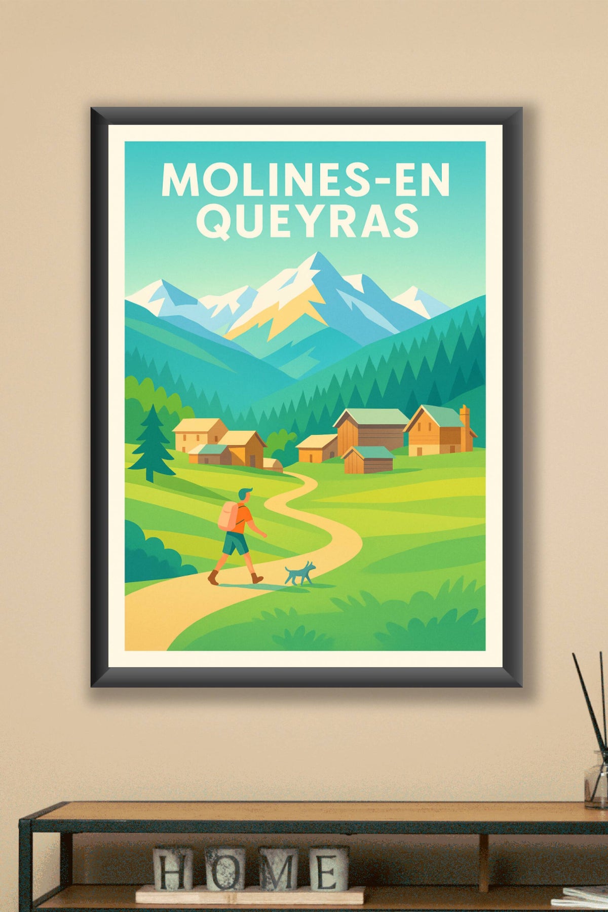 Affiche Molines-en-Queyras — Échappée bucolique en montagne · poster d'art de Molines-en-Queyras